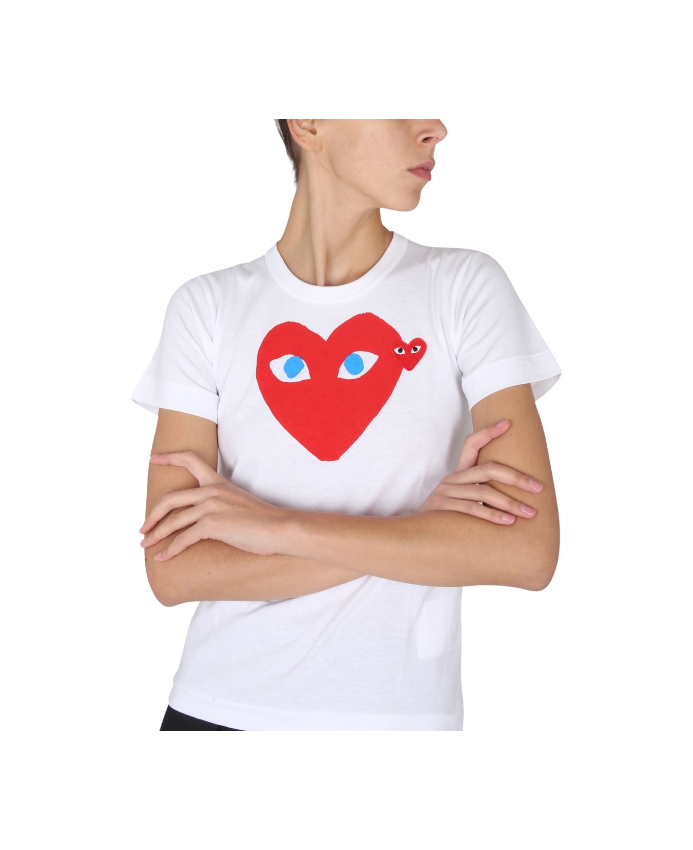 Comme des Garçons Play Logo Print T-shirt - WHITE
