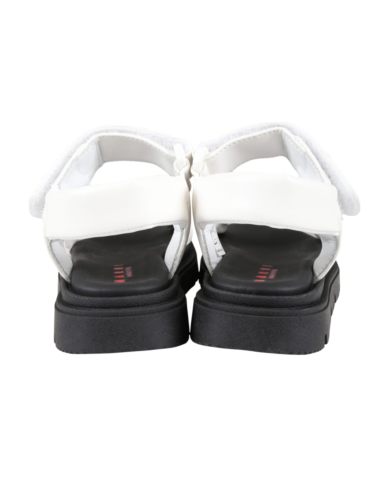 Marni Multicolor Sandals For Girl With Black Logo - White