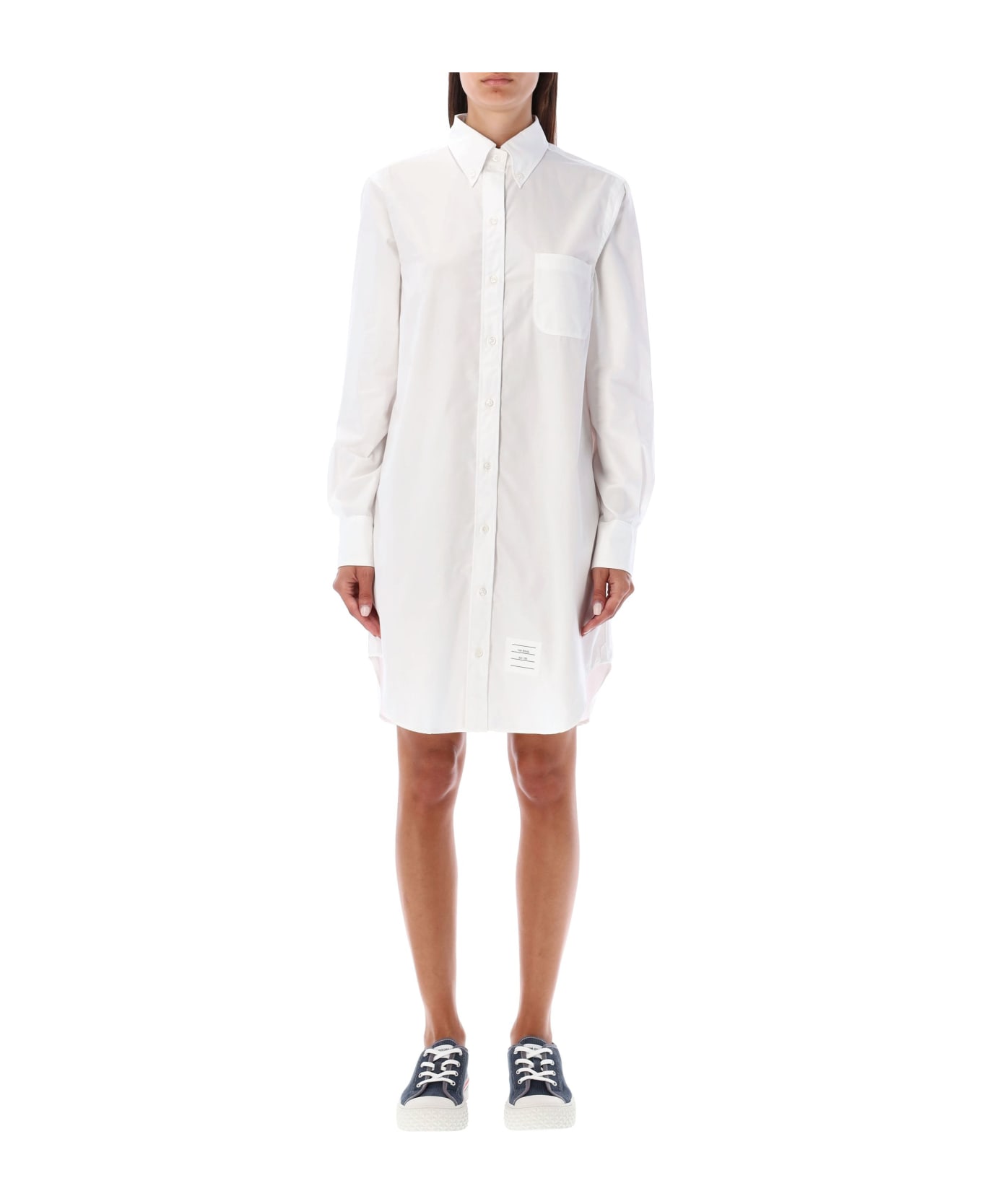 Thom Browne Oxford Shirt Dress - WHITE