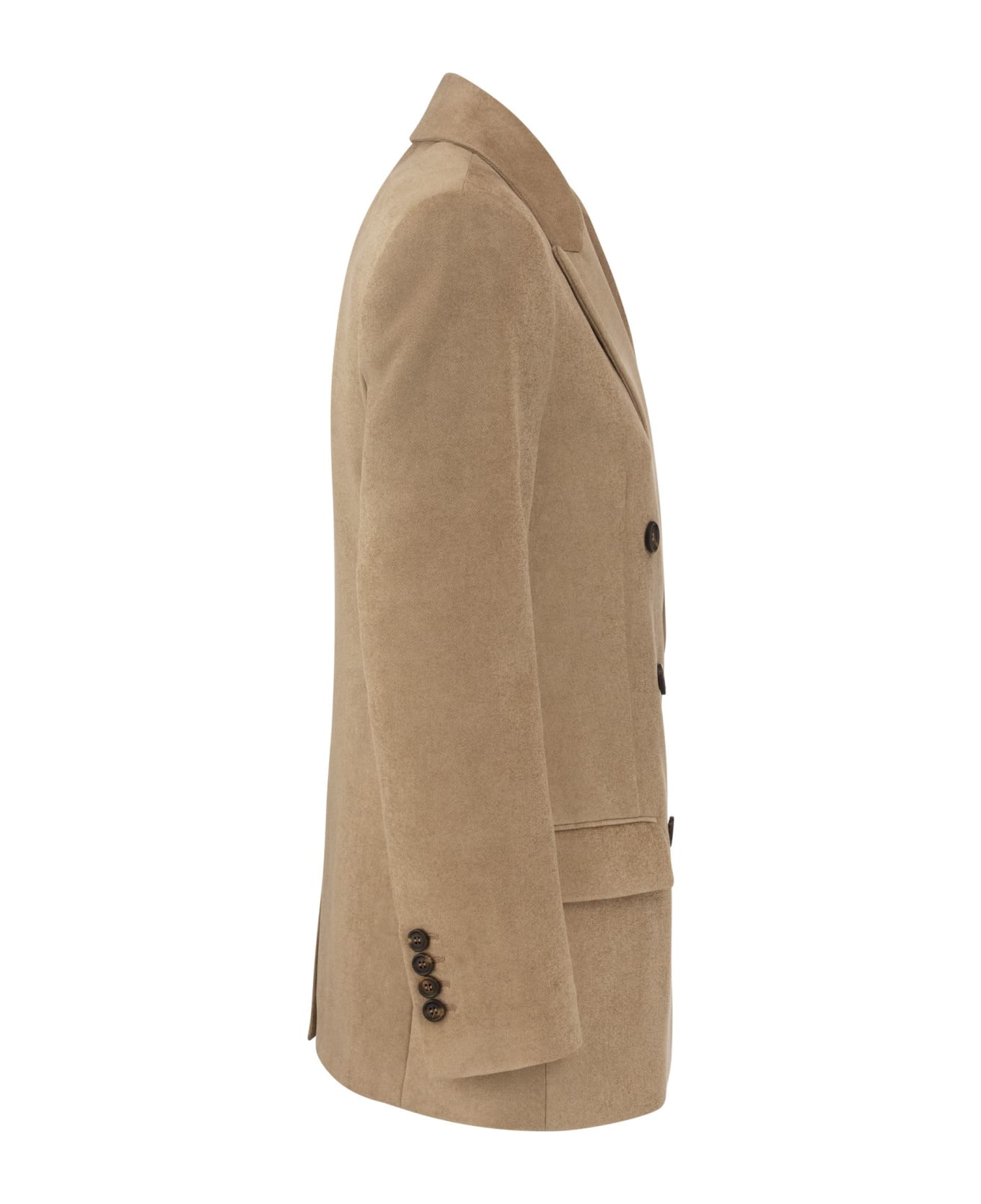 Brunello Cucinelli Double-breasted Jacket With Necklace - Chestnut
