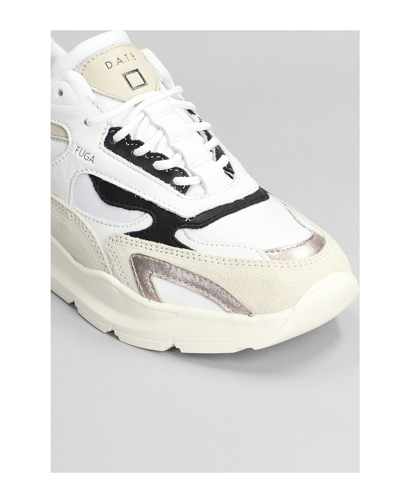 D.A.T.E. Fuga Sneakers In White Suede And Leather - white