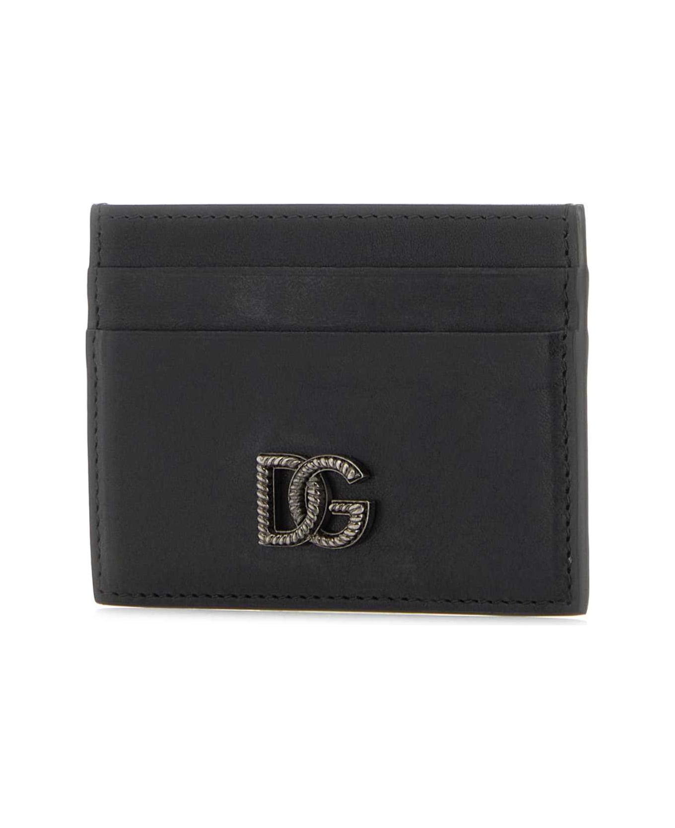 Dolce & Gabbana Black Leather Card Holder - NERO