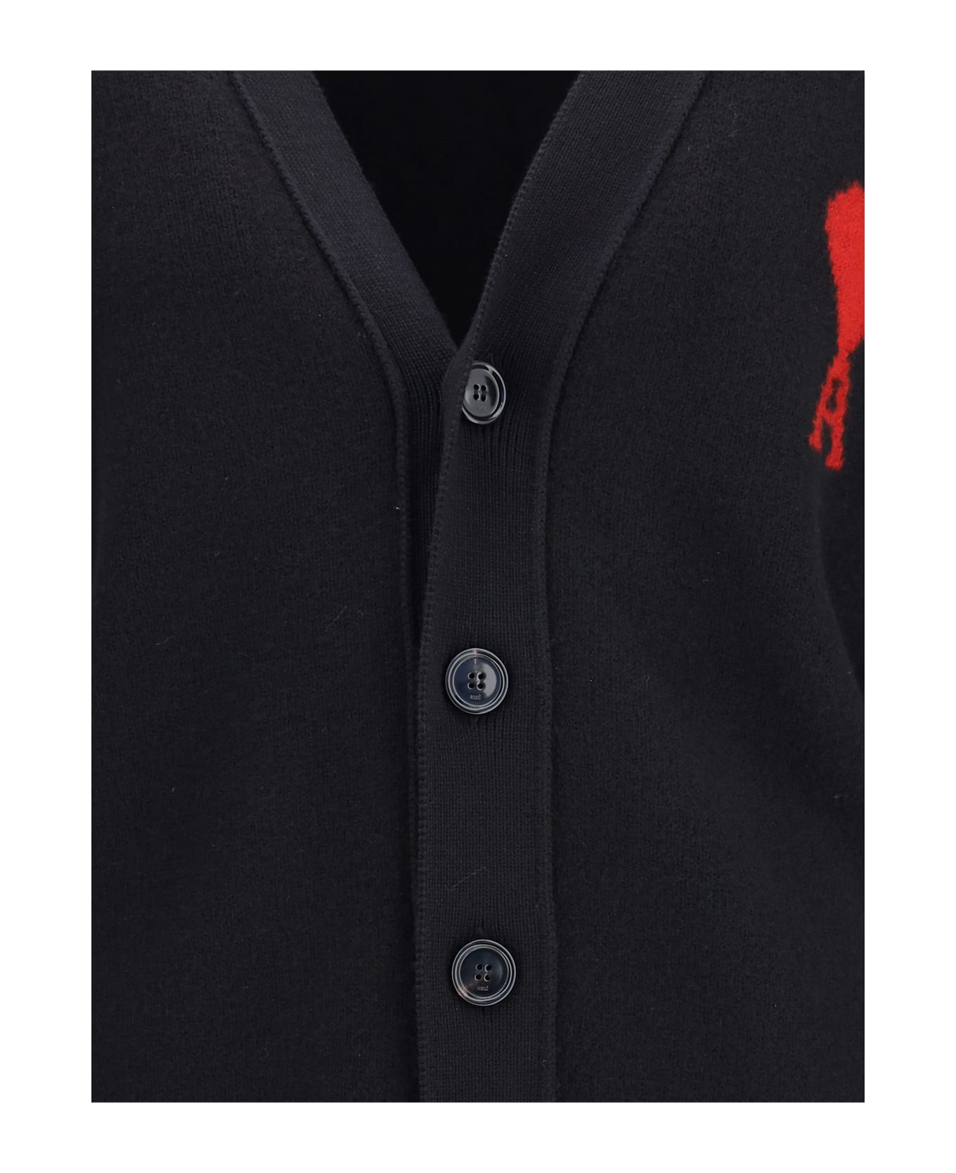 Ami Alexandre Mattiussi Ami De Coeur Cardigan - BLACK