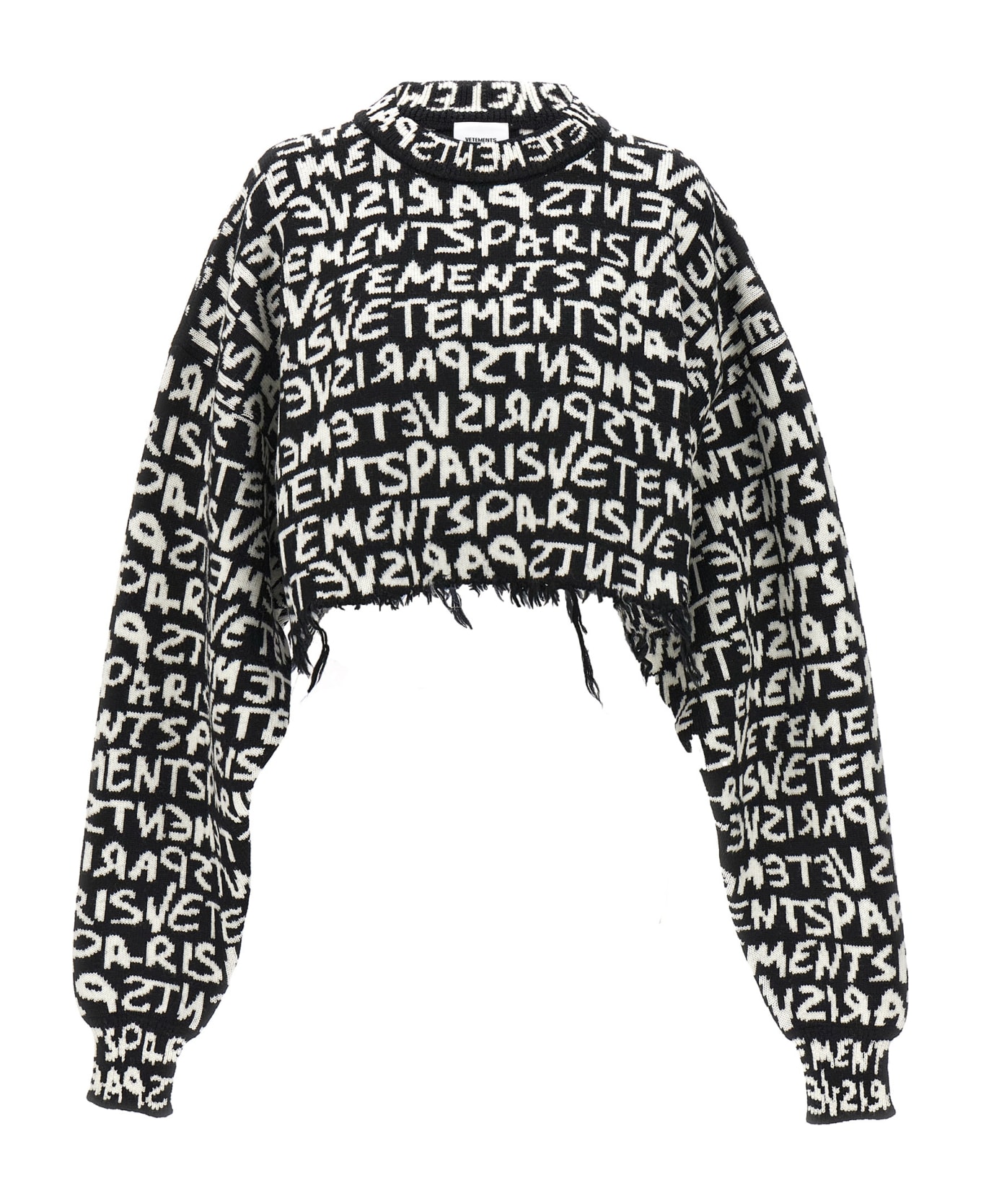 VETEMENTS 'graffiti Monogram' Sweater - White/Black