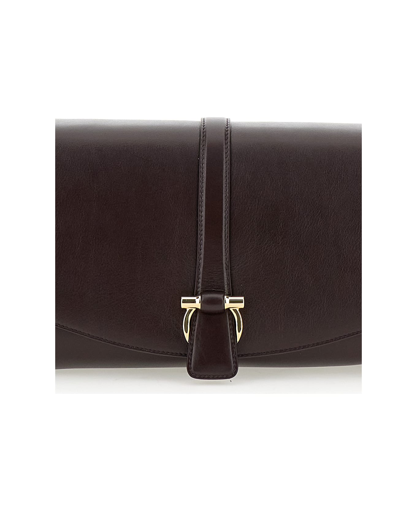 Ferragamo Bordeaux Crossbody Bag With Gancini Buckle Detail In Leather Woman - Bordeaux
