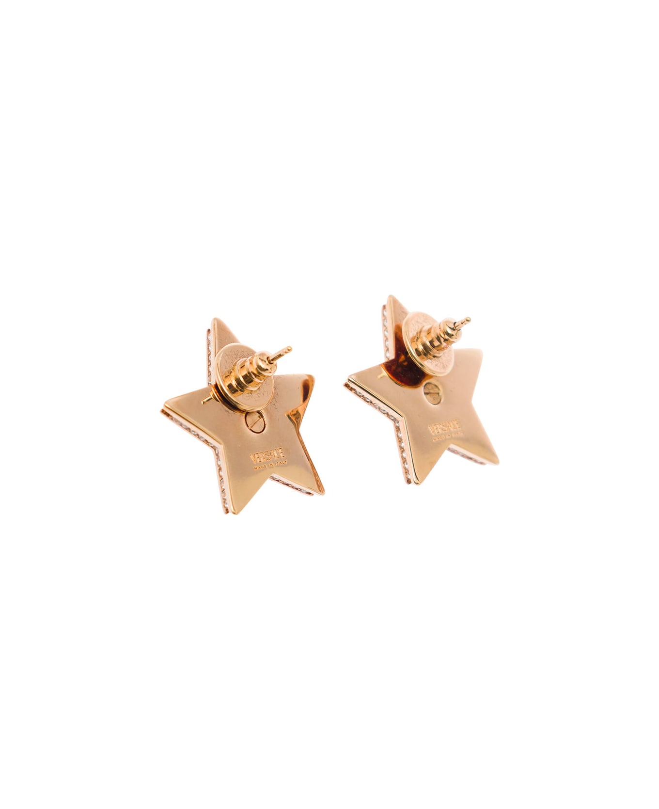 Versace Gold-colored Star Earrings With Medusa In Metal Woman - Metallic