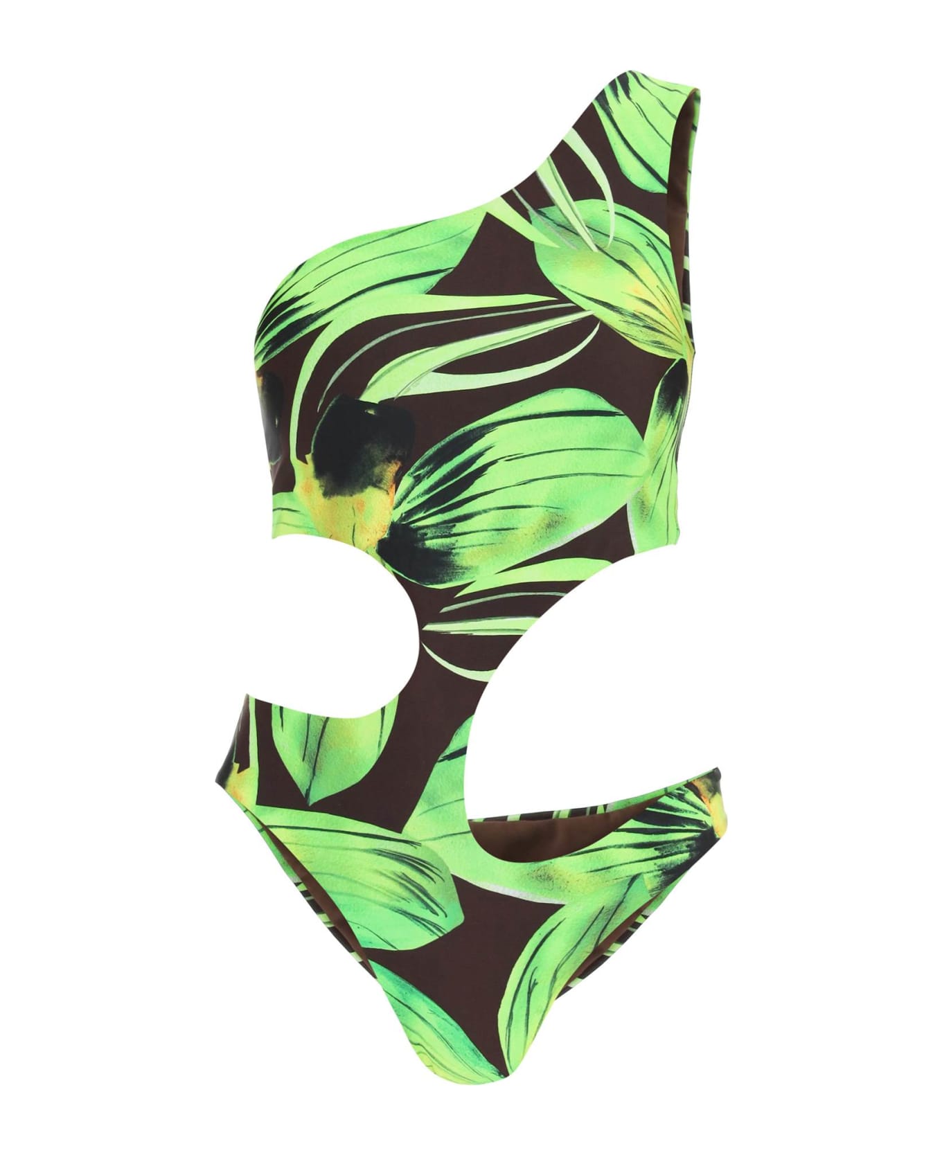Louisa Ballou 'carve' One-piece Swimsuit With Cut Outs - MULTI (Green)