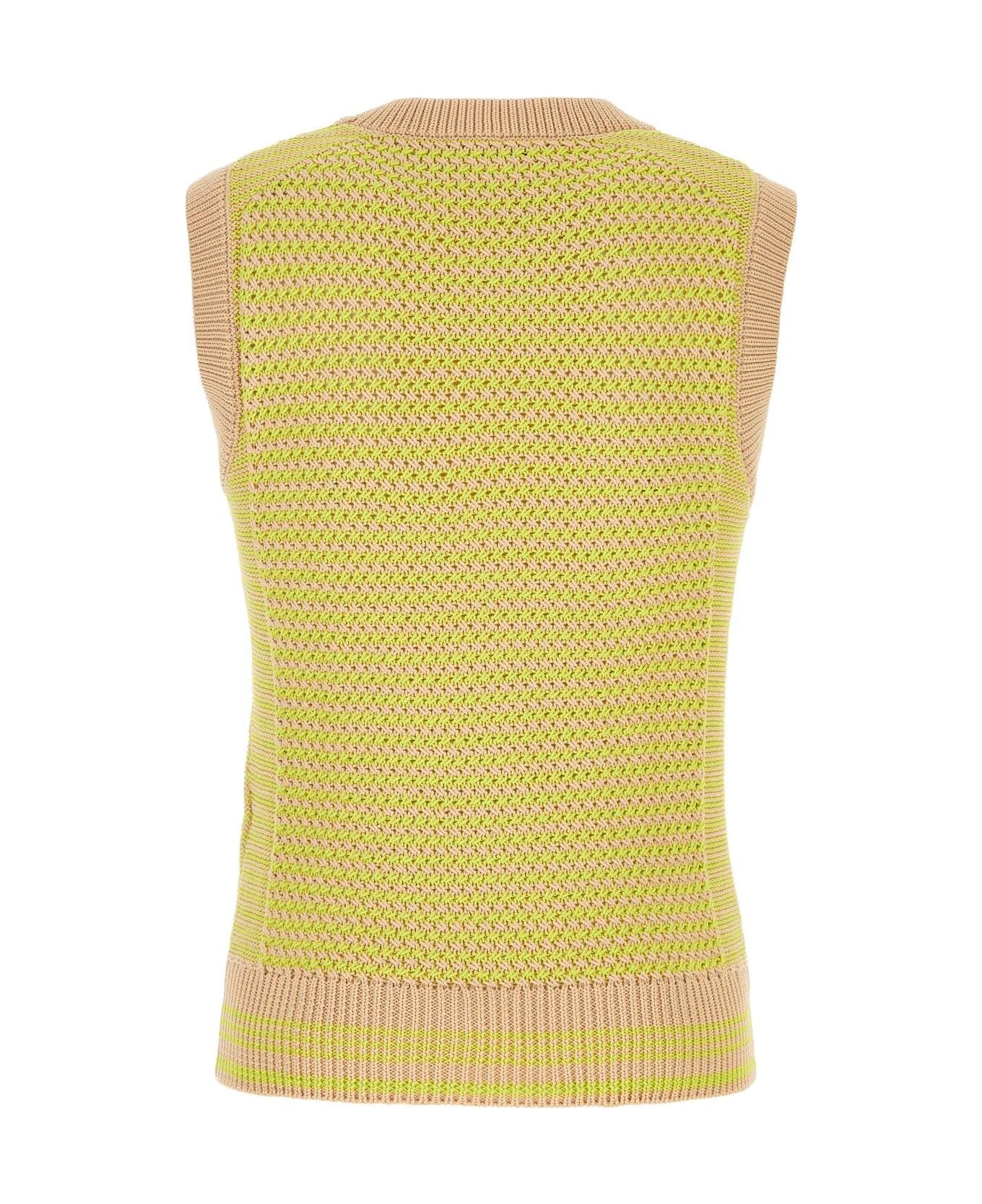 Wales Bonner Two-tones Polyester Unity Vest - Lime And Beige