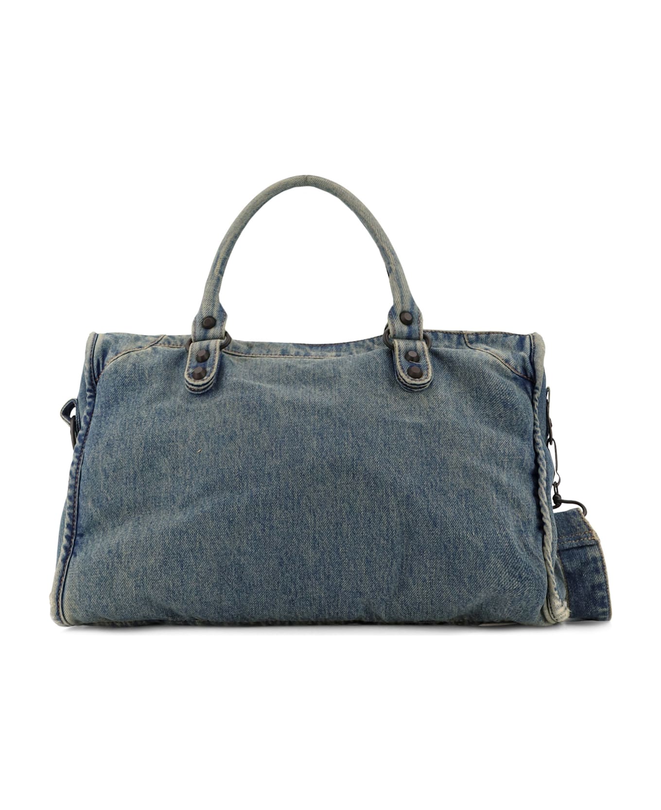 Balenciaga Le City Medium Denim Shoulder Bag - Blue