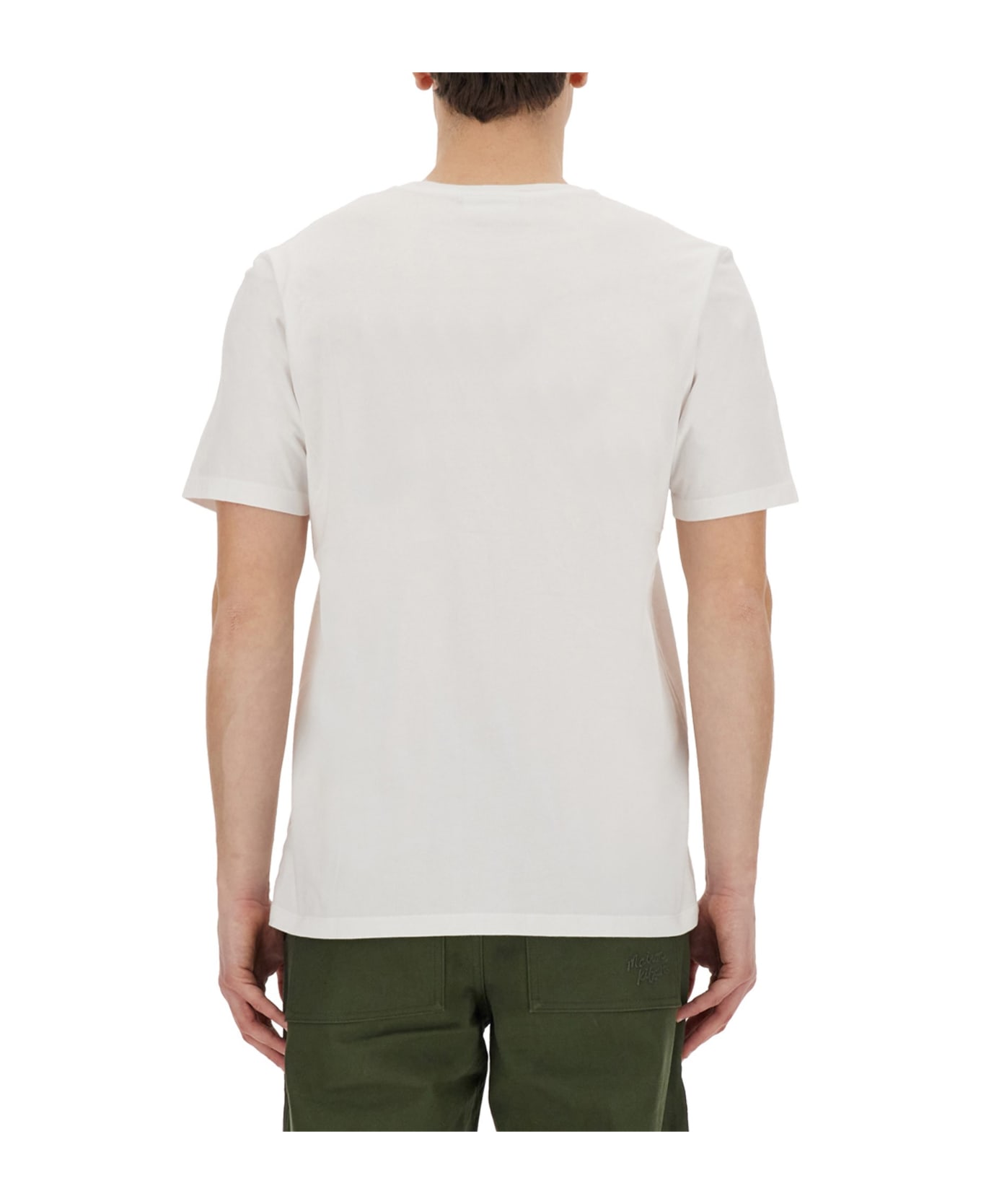 Maison Kitsuné T-shirt With Fox Patch - Bianco