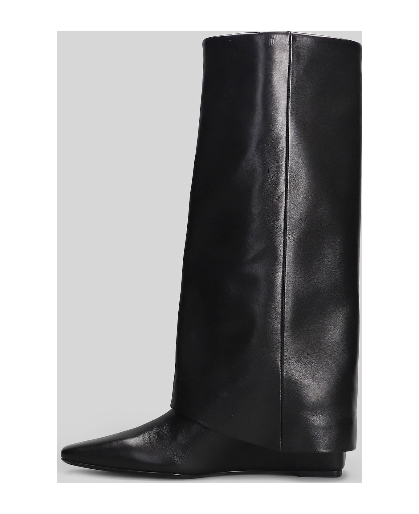 Simkhai Quinn Low Heels Boots In Black Leather - Black