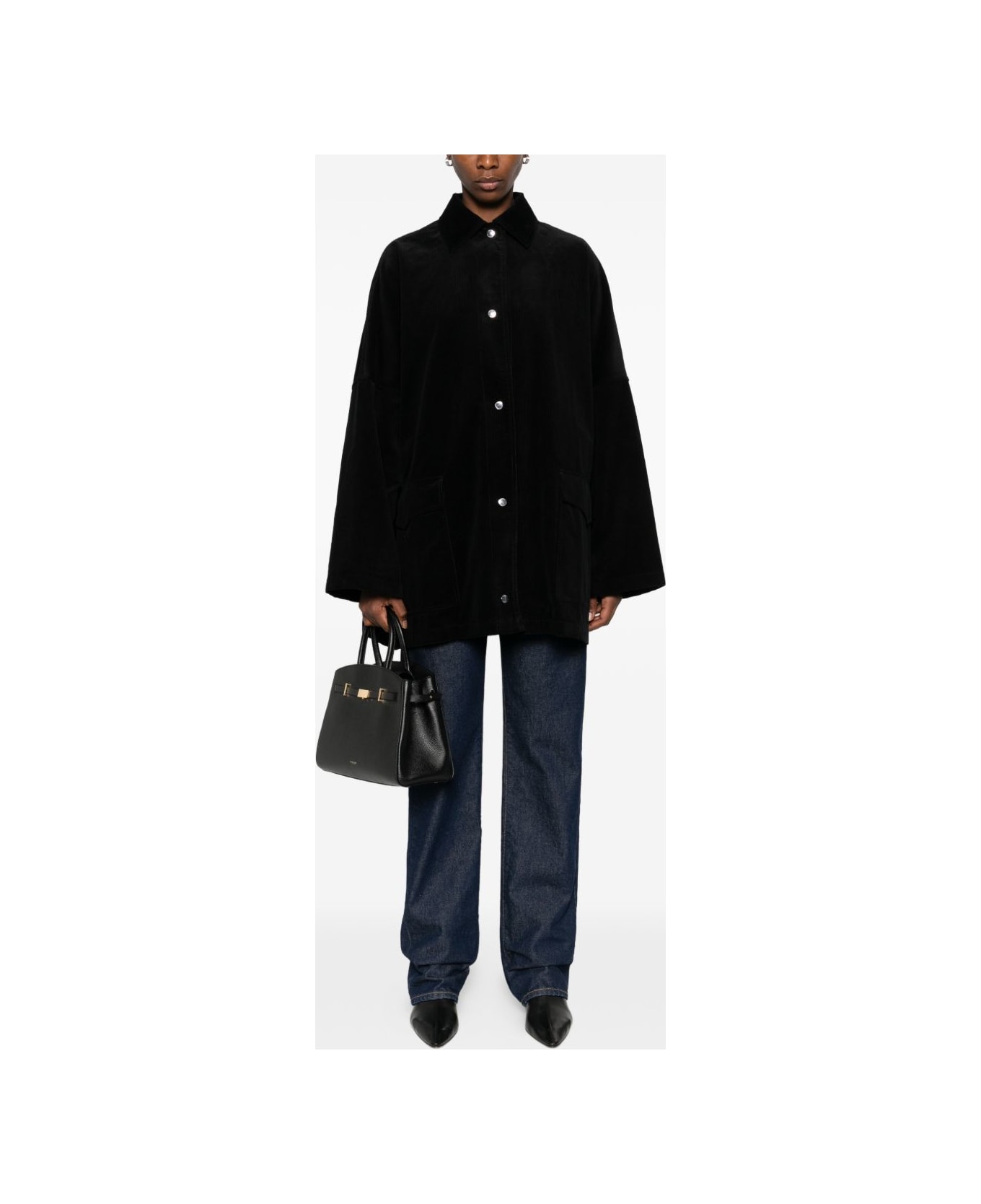 Totême Cotton Overshirt Jacket - Black