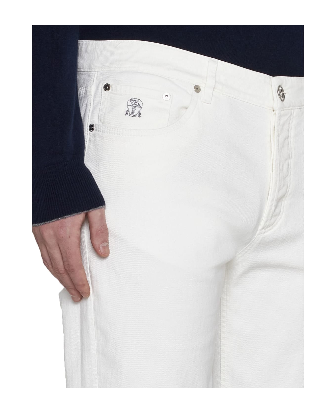 Brunello Cucinelli Traditional Fit Jeans - White ボトムス