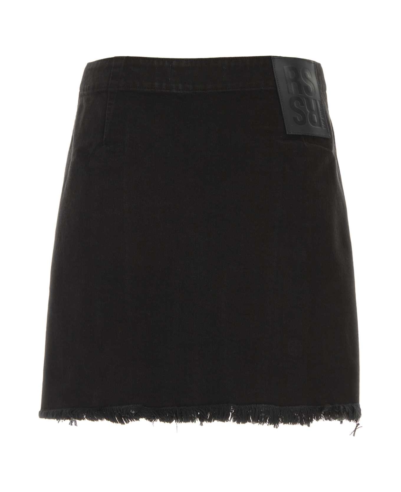 Raf Simons Black Denim Skirt - 0099
