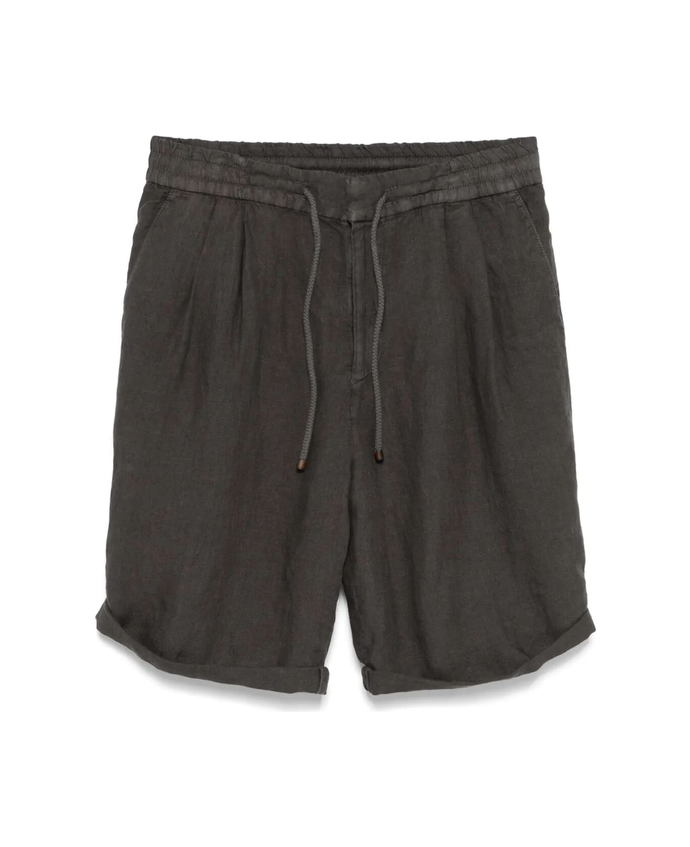 Brunello Cucinelli Dyed Bermuda Trousers - Coffee
