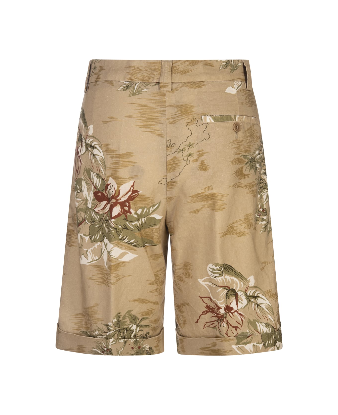 Aspesi Cotton And Linen Bermuda Shorts - Brown