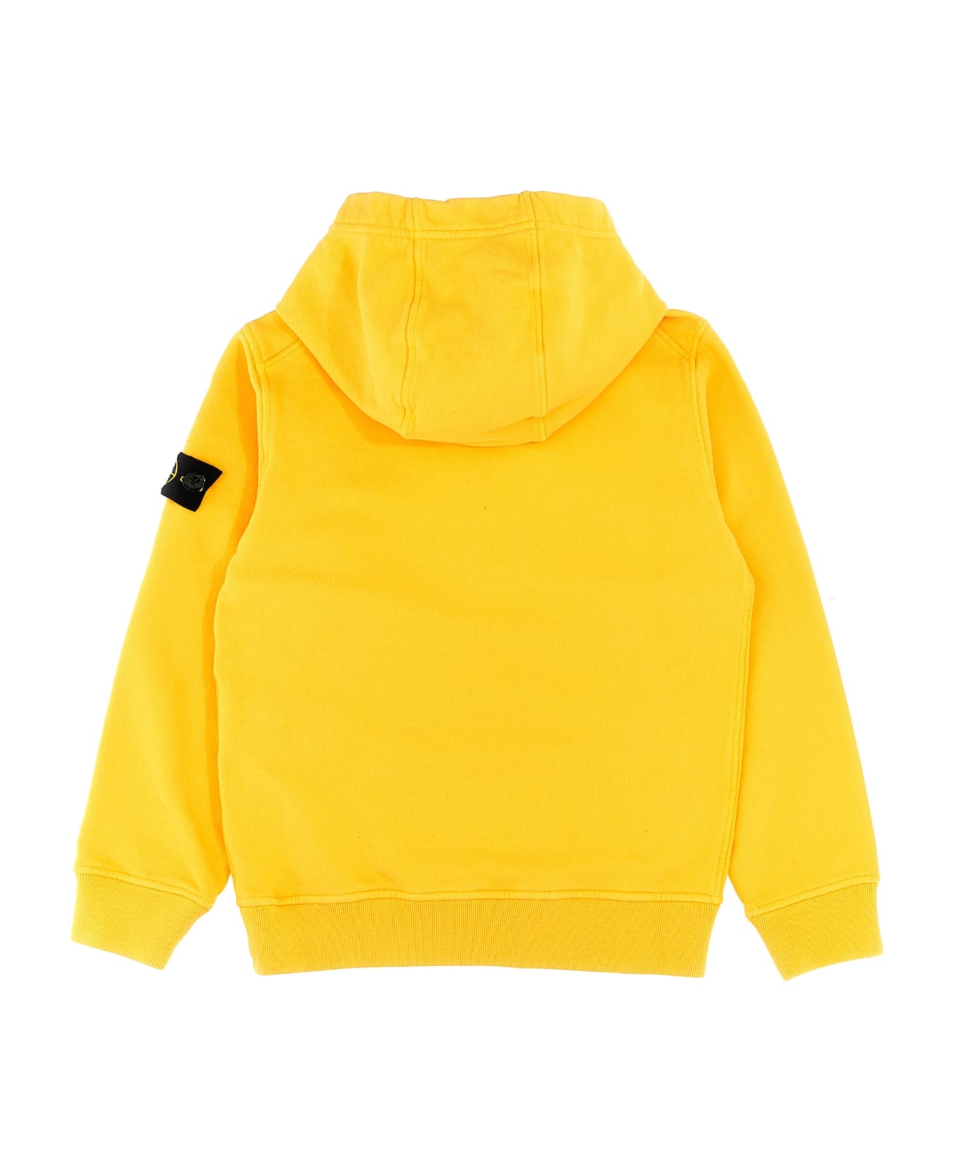 Stone Island Junior Logo Patch Hoodie - Yellow