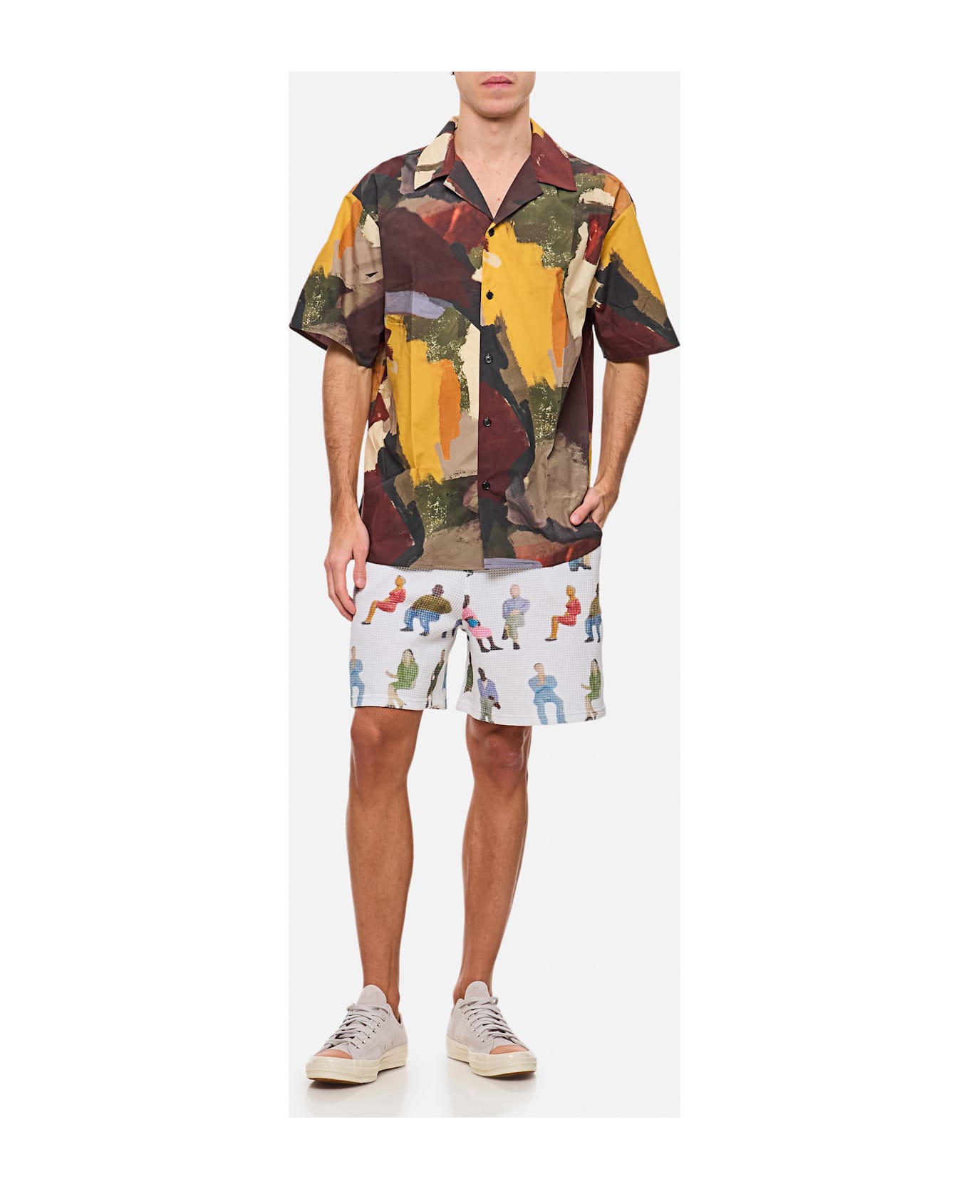 J.W. Anderson Printed Waffle Shorts - White