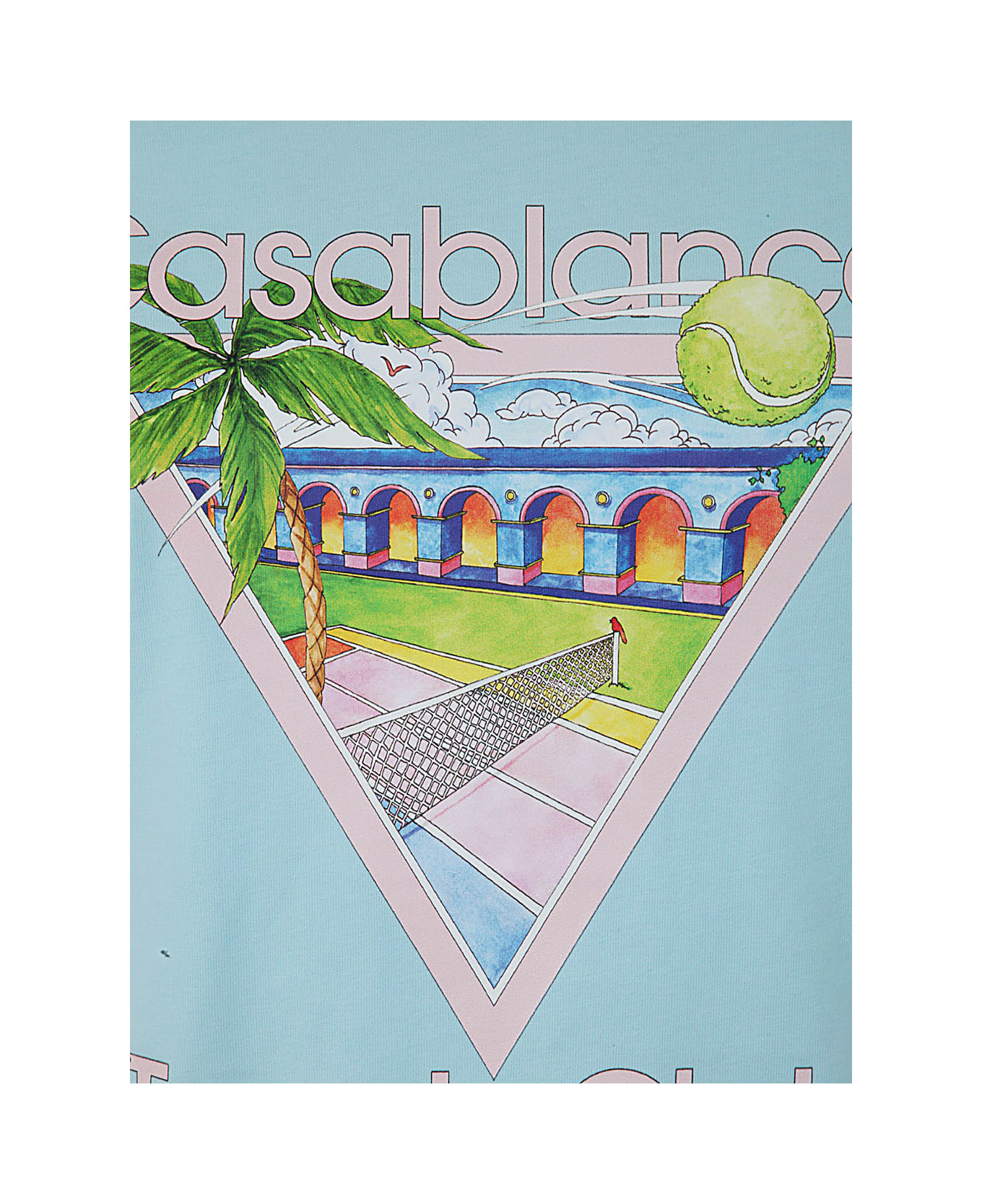 Casablanca Tennis Club Icon Printed Fitted T-shirt - Tennis Club Icon
