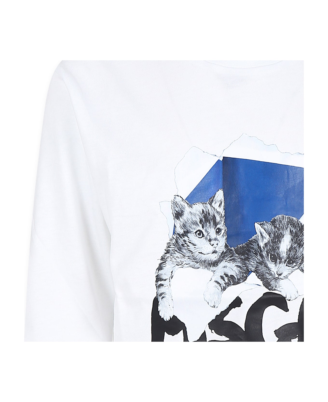 MSGM White T-shirt For Girl With Logo - White