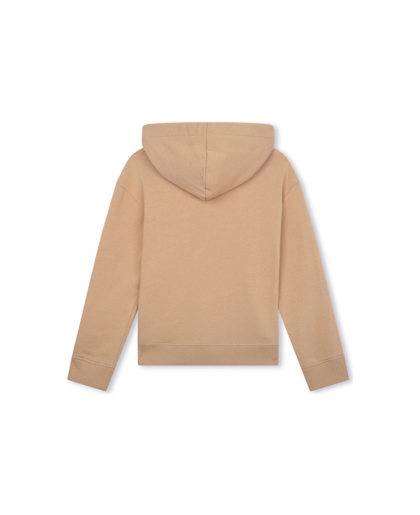 Lanvin Beige Hoodie With Logo And 'curb' Motif - Beige Scuro