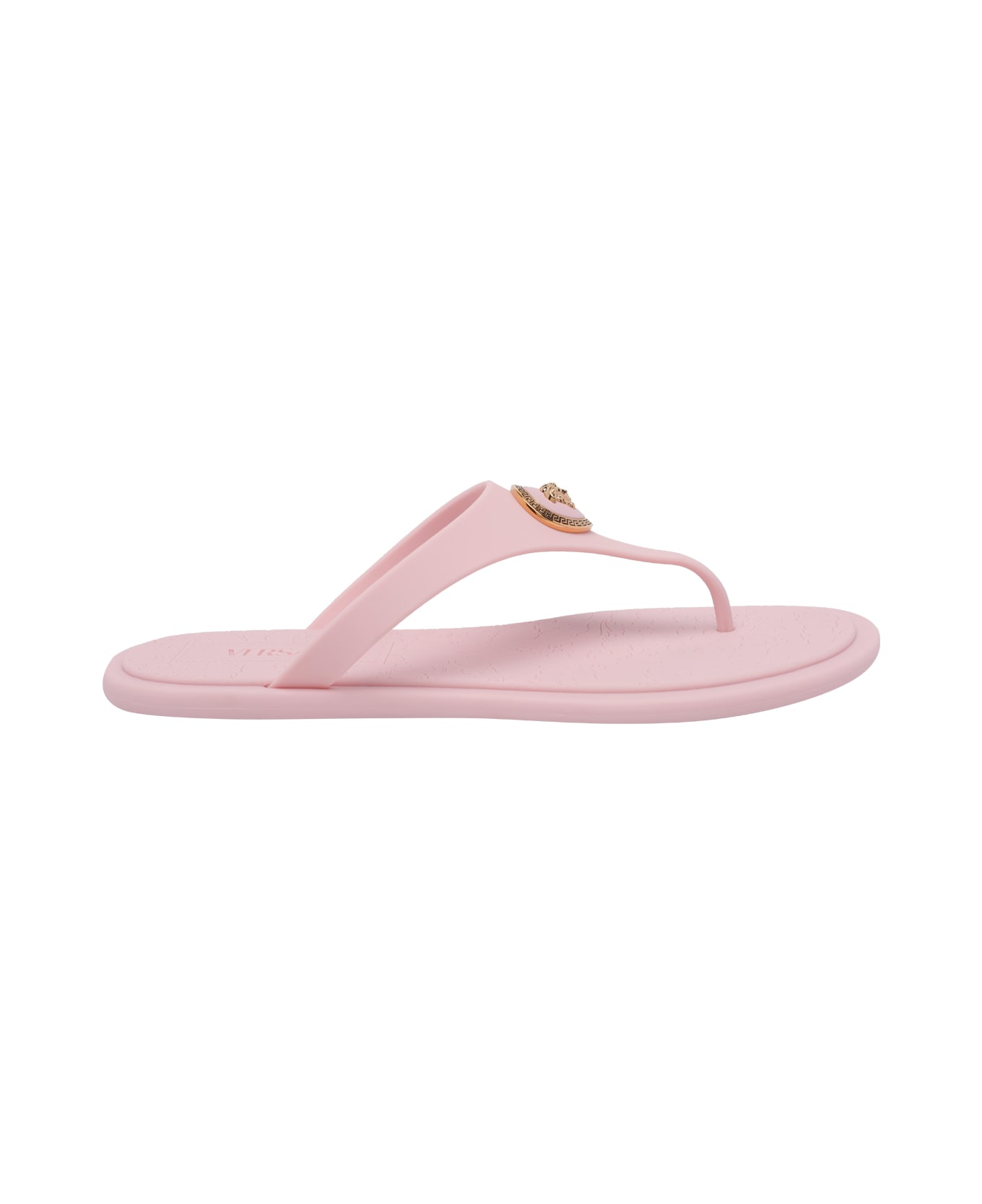 Versace Alia Rubber Flat Sandals - Pink