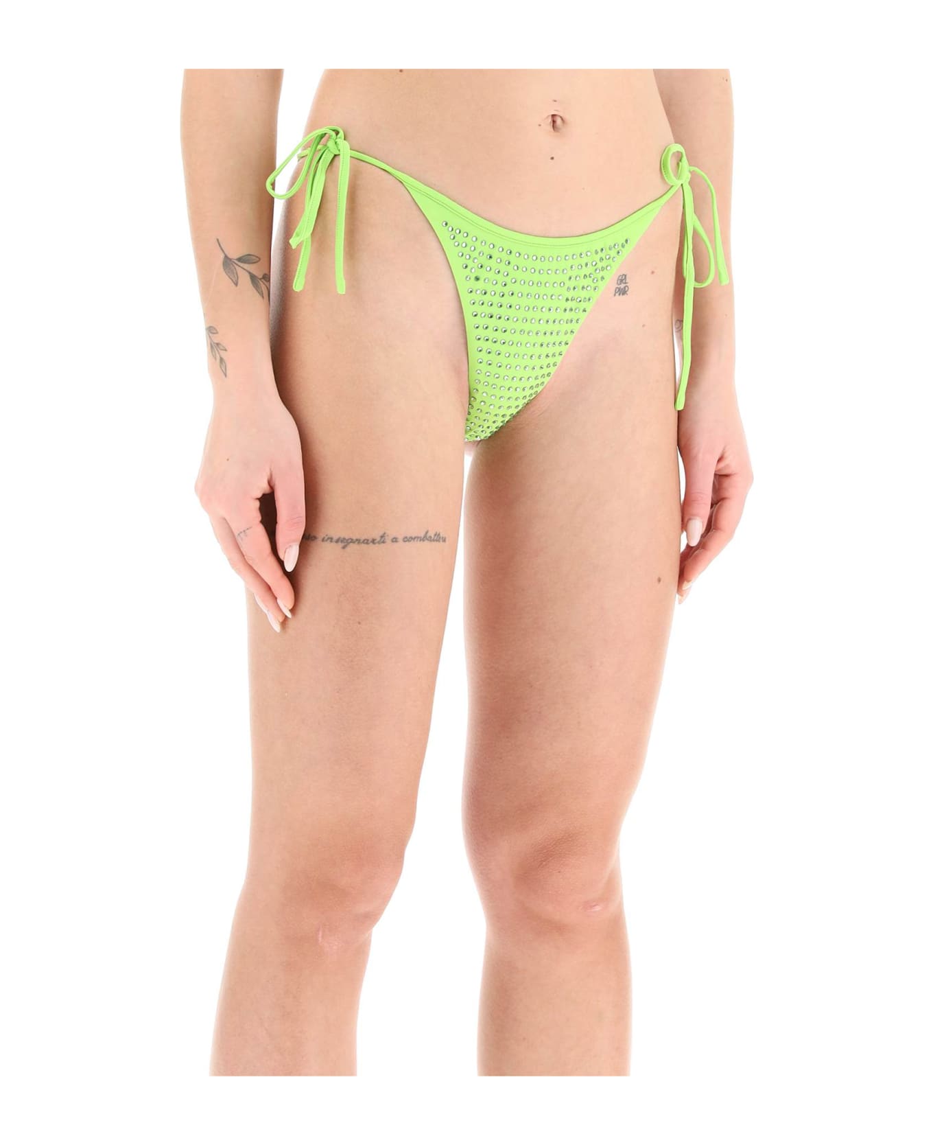 self-portrait Rhinestone Bikini Bottom - GREEN (Green)
