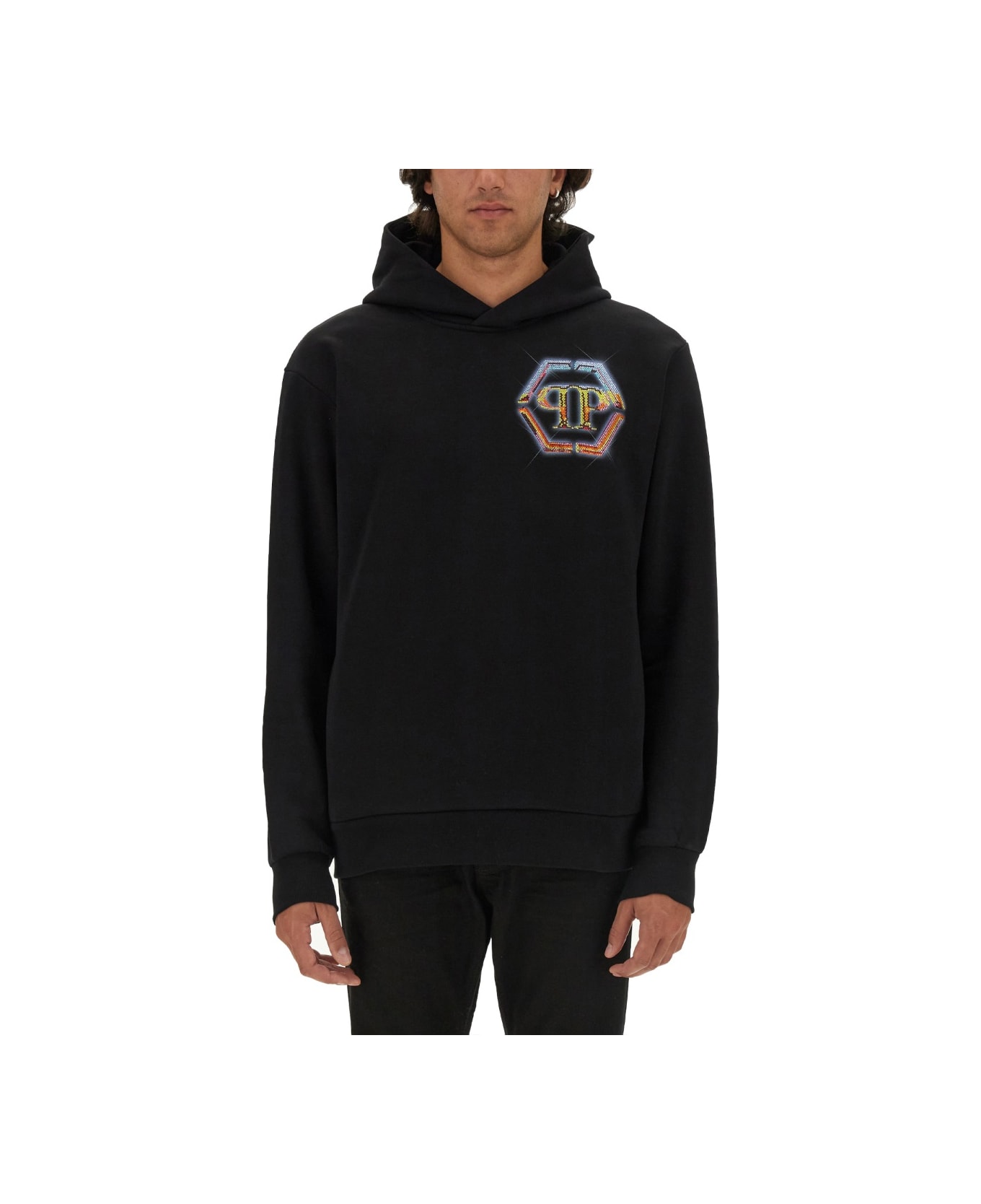 Philipp Plein Sweatshirt With Logo - BLACK