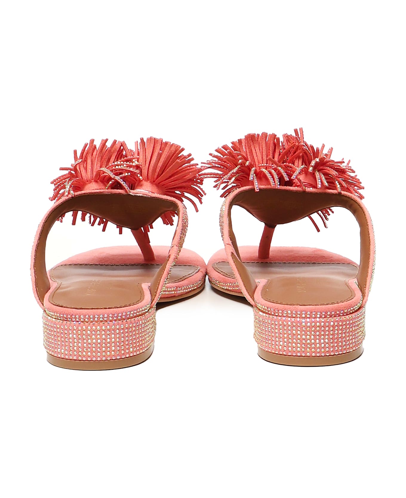 Kurt Geiger Flip Flops With Pom Poms - PEACH