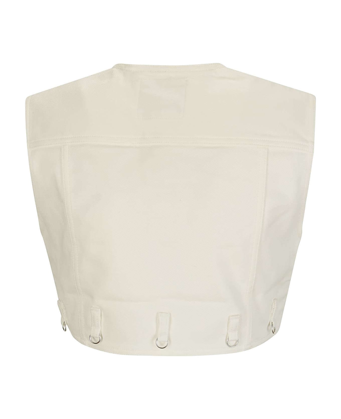 Courrèges Multiflex White Denim Cropped Vest - HERITAGE WHITE ベスト