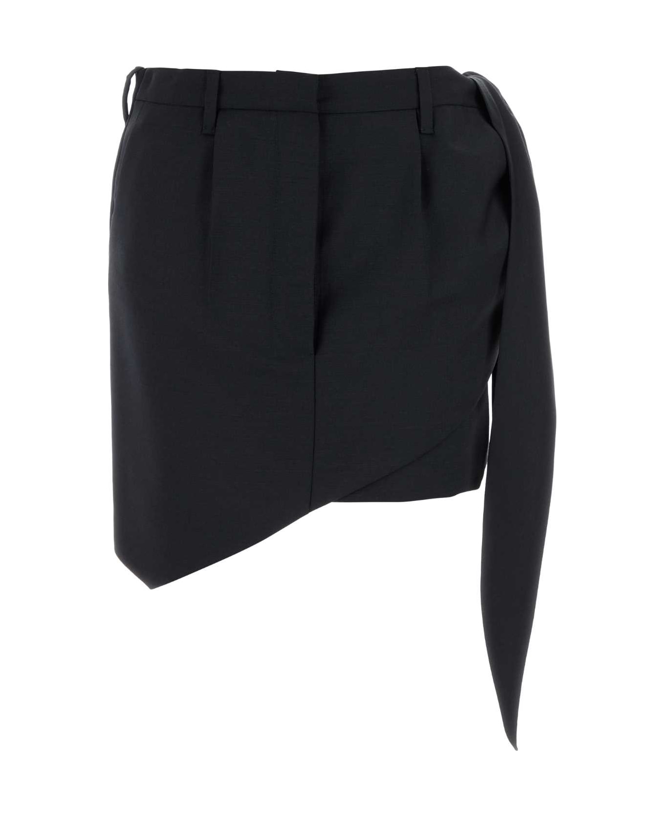 スカート PRADA Midnight Blue Mohair Blend Mini Skirt Prada Midnight Blue Mohair Blend Mini Skirt | italist