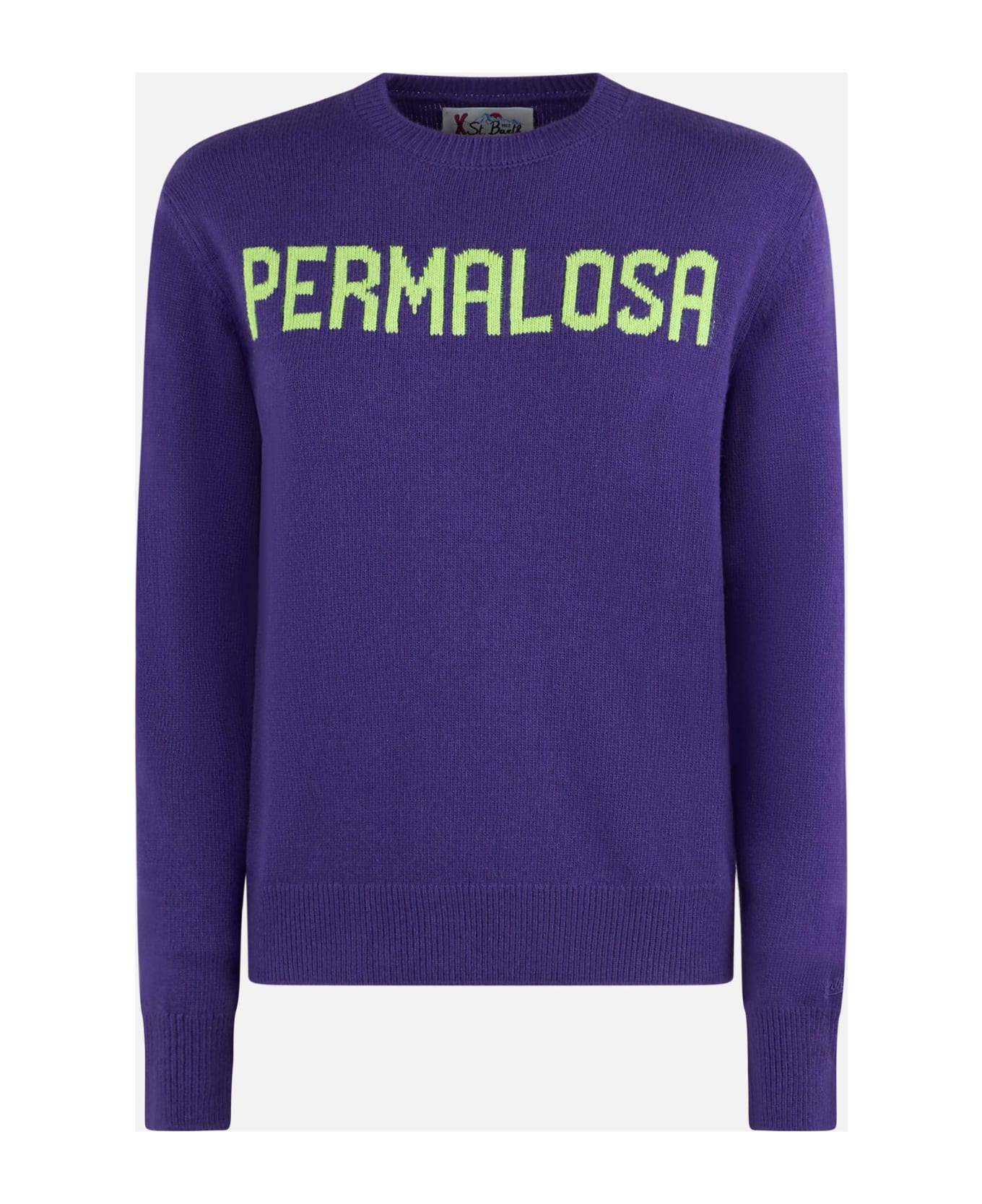 MC2 Saint Barth Woman Crewneck Purple Sweater With Permalosa Print - PINK