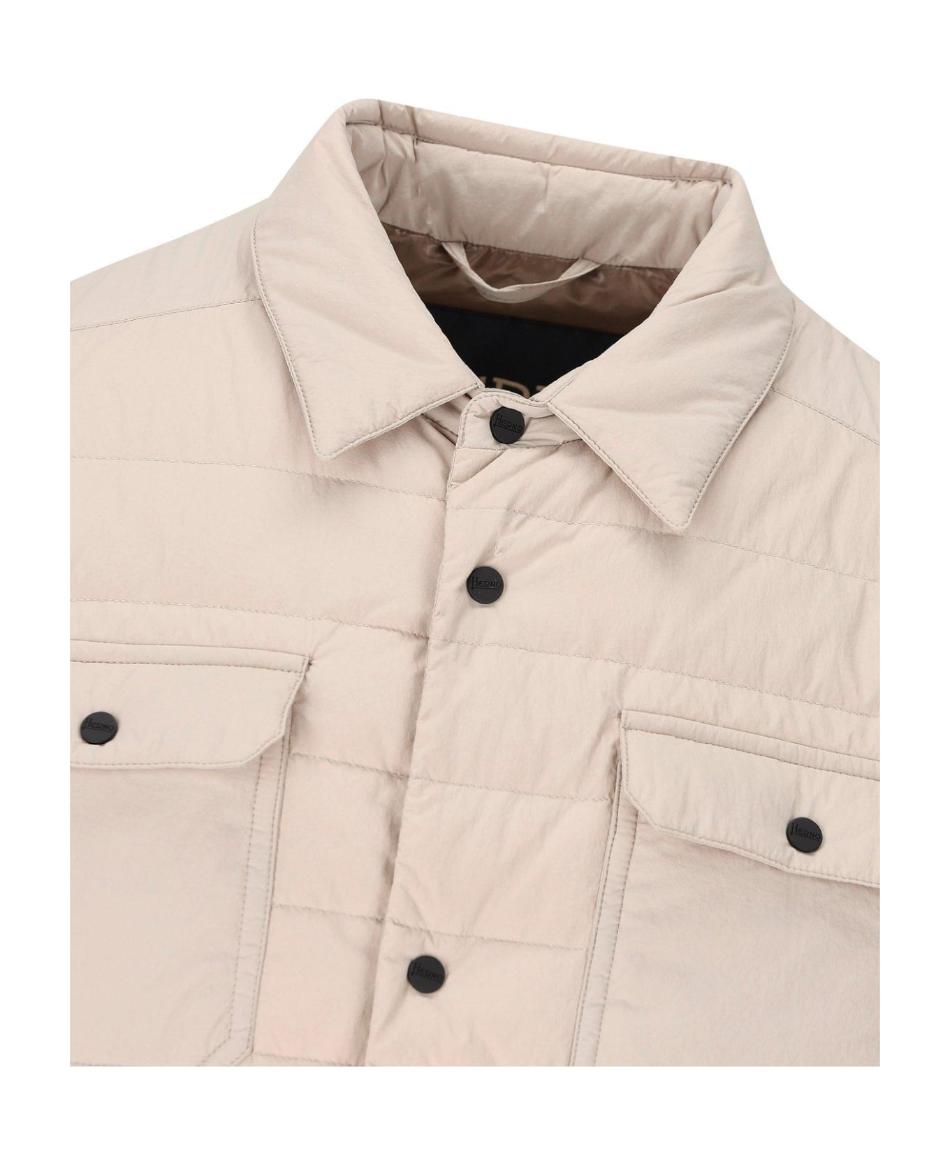 Herno Long Sleeved Quilted Padded Jacket - Naturale