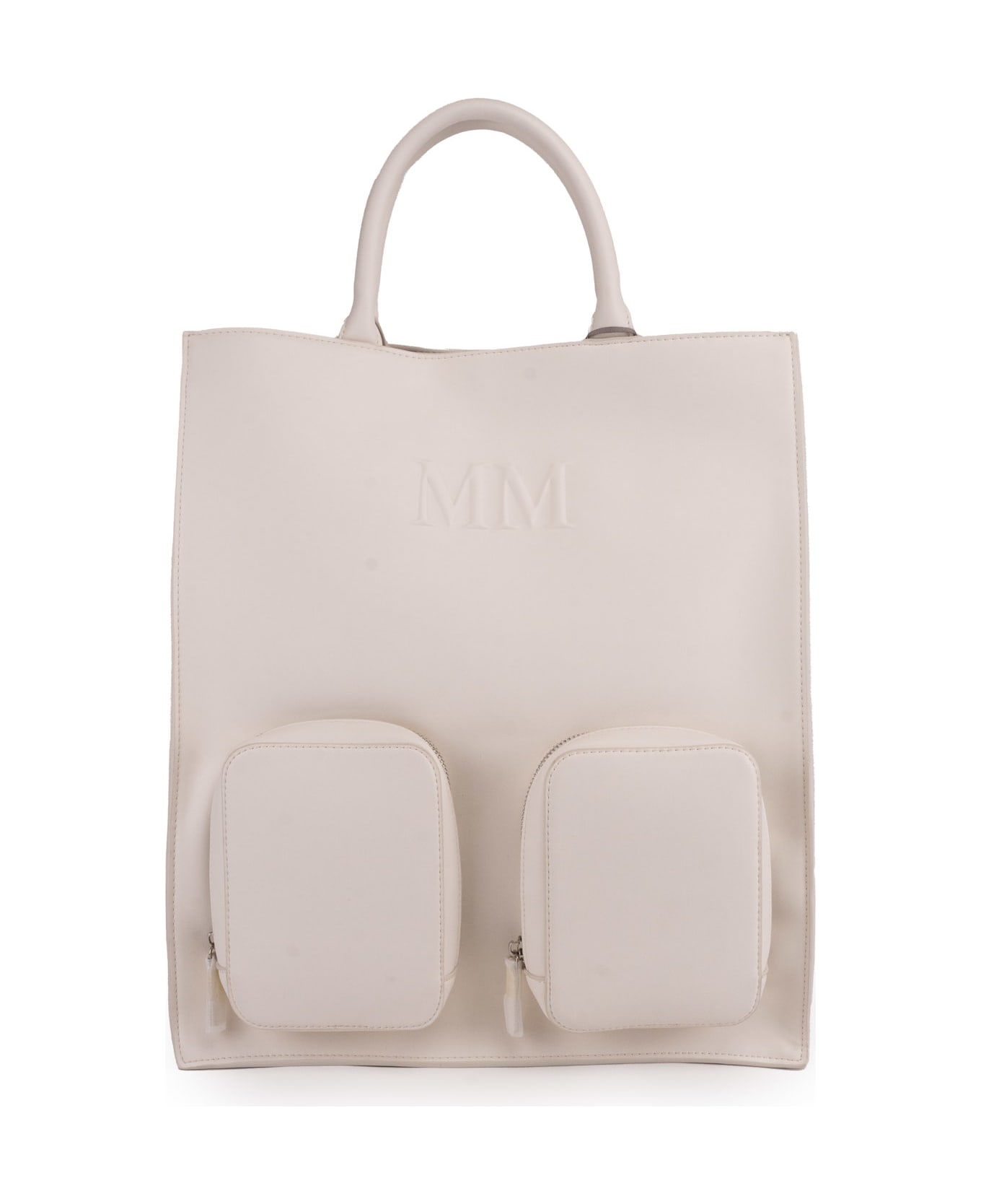 Max Mara Accordo Maxi Tote Bag With Leather Effect - White