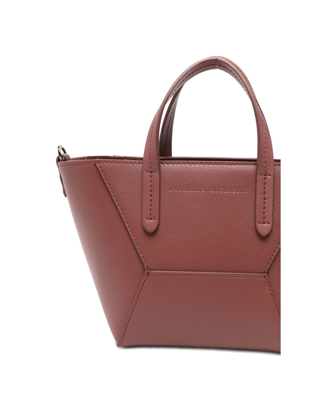 Brunello Cucinelli Leather Tote Bag - Red