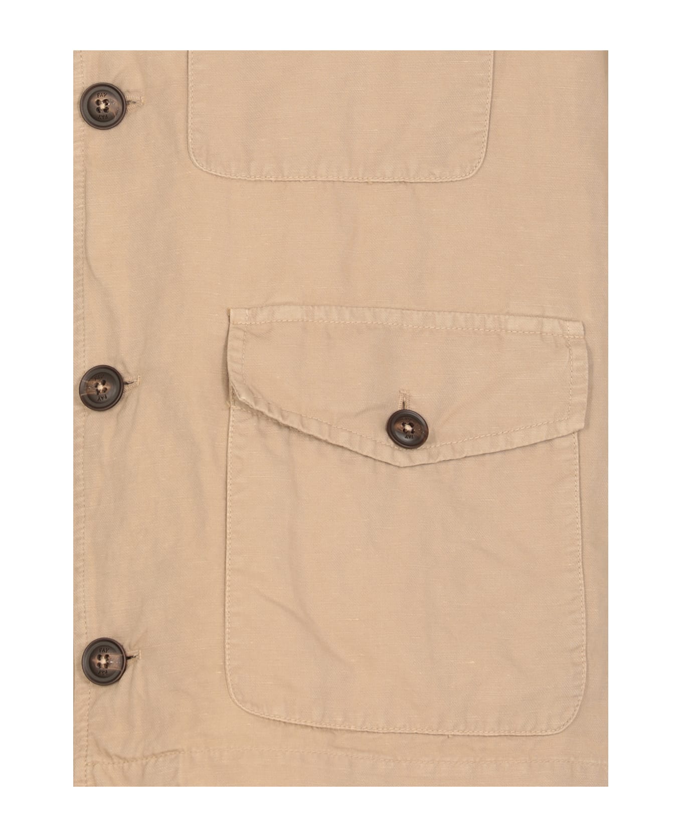 Fay Cotton And Linen Jacket - Beige