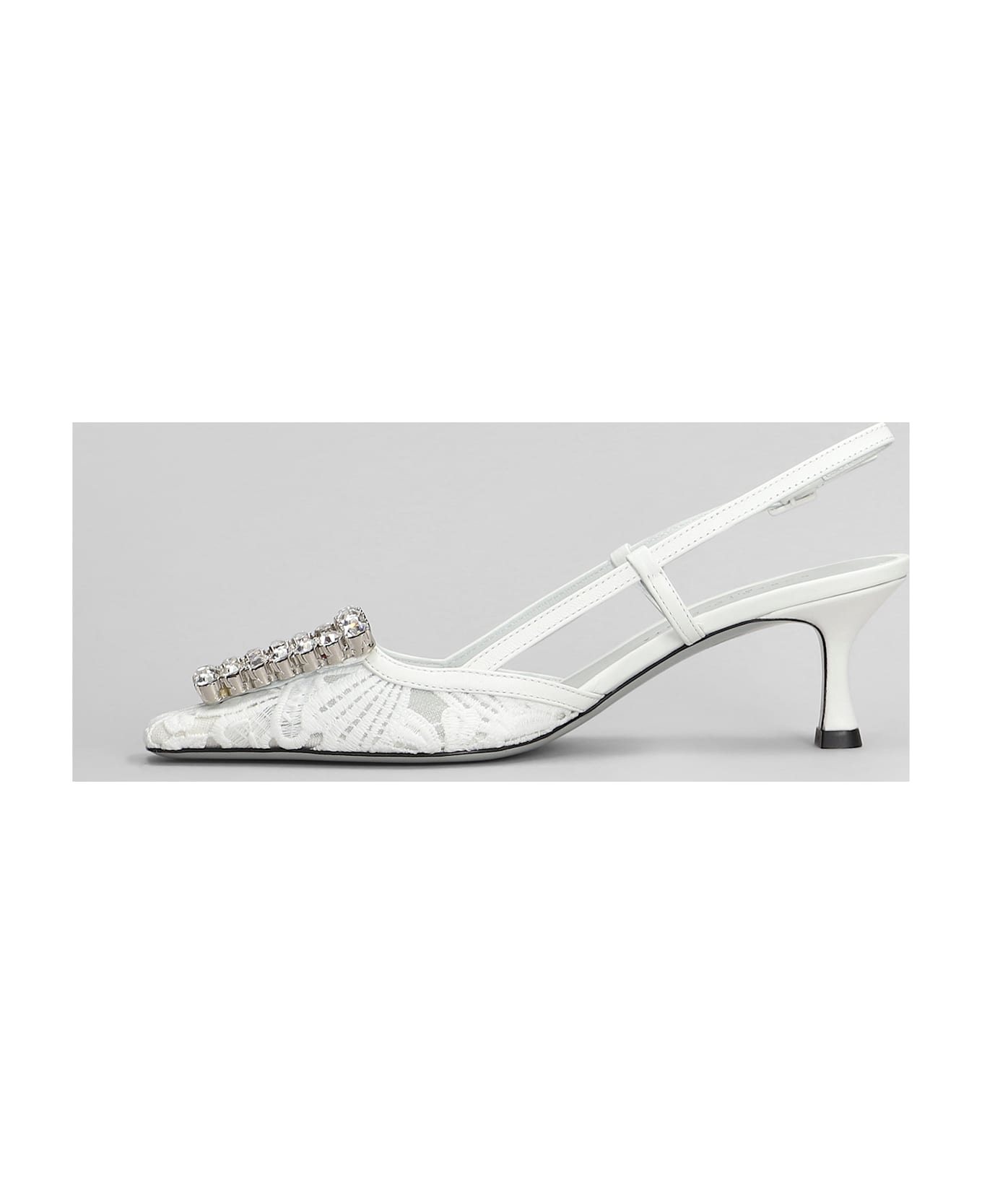 Roberto Festa Vittoria Pumps In White Leather And Fabric - white