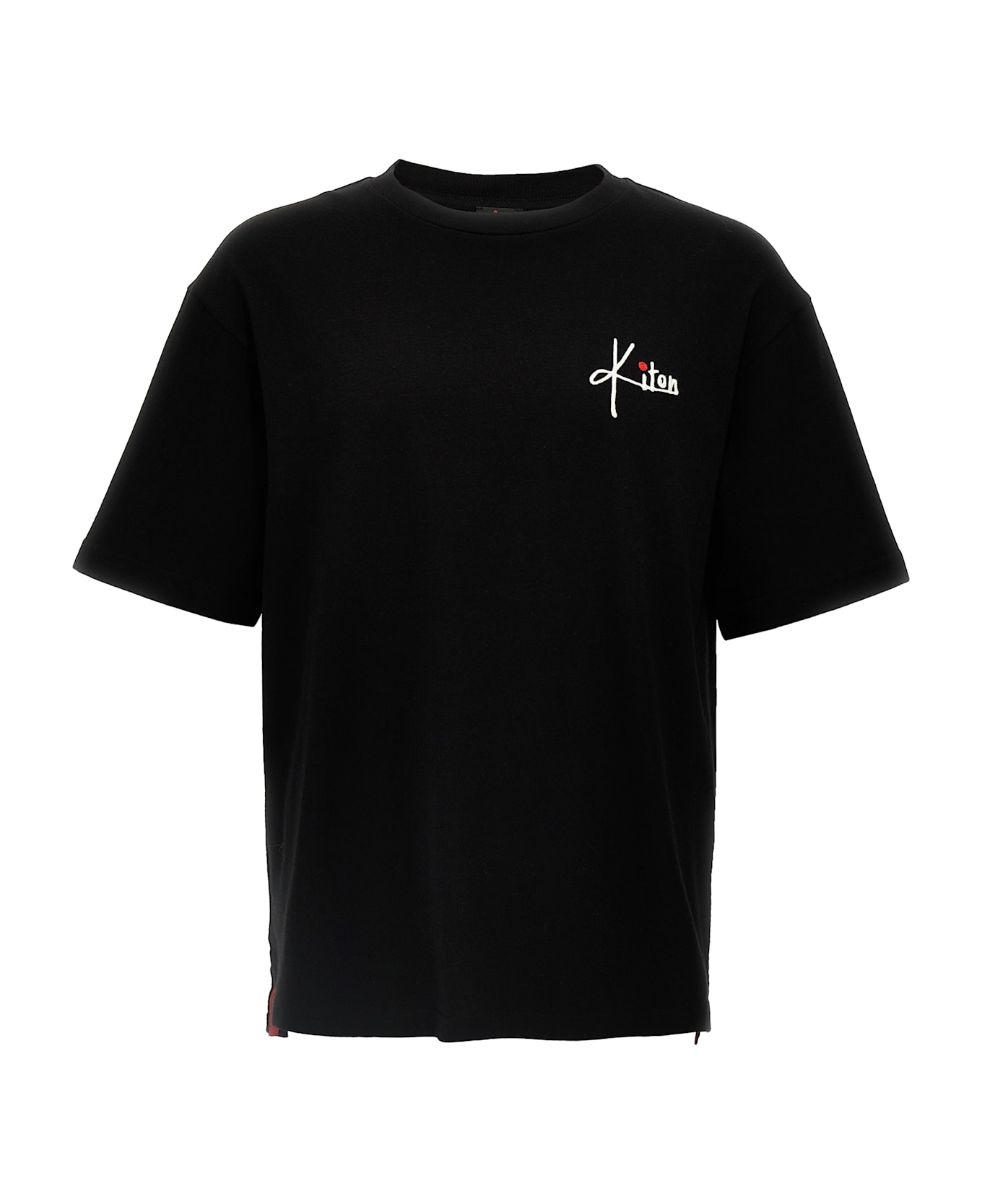 Kiton Embroidery Logo T-shirt - Black  