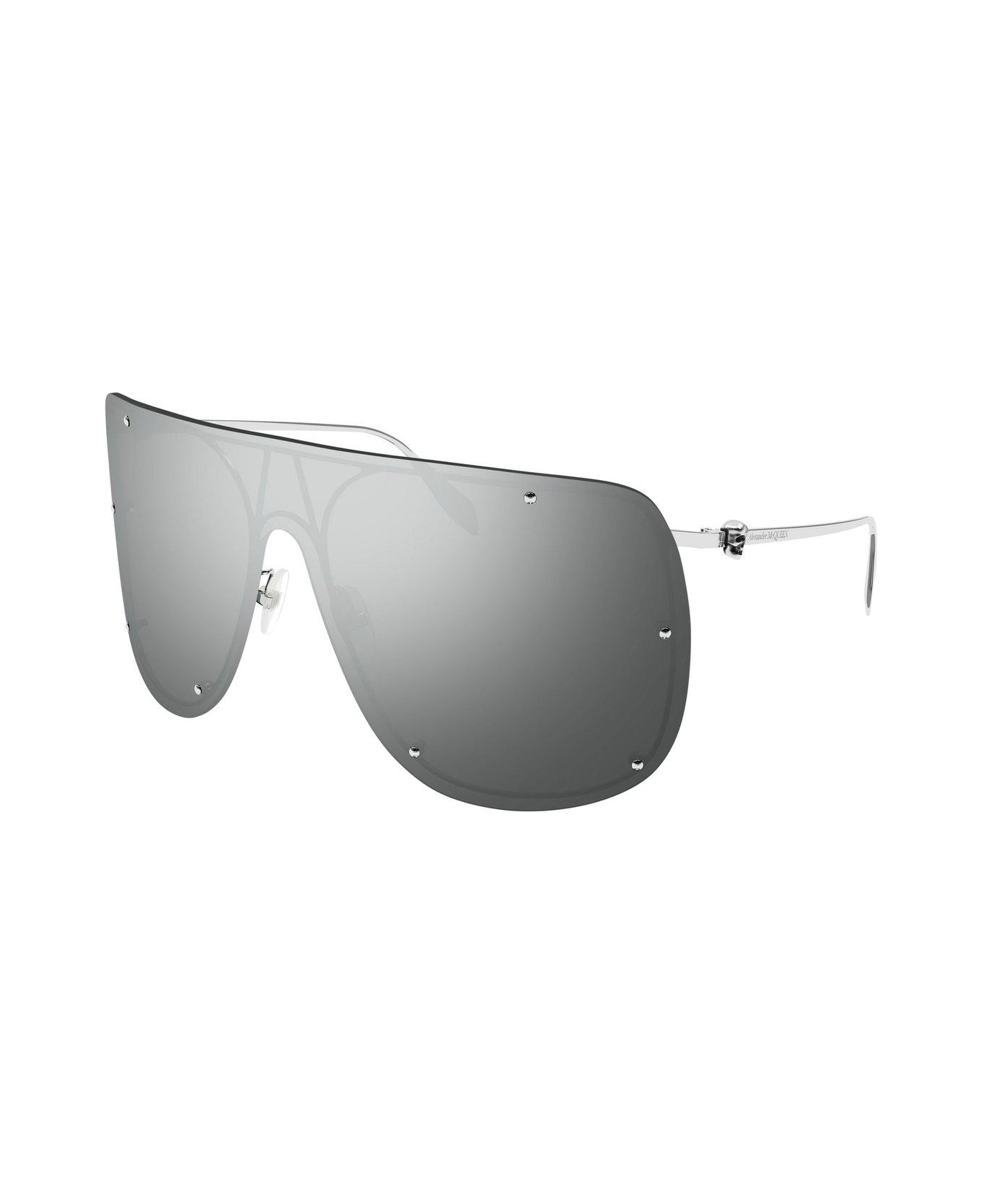 Alexander McQueen Eyewear Shield Frame Sunglasses Sunglasses - 007 SILVER SILVER SILVER