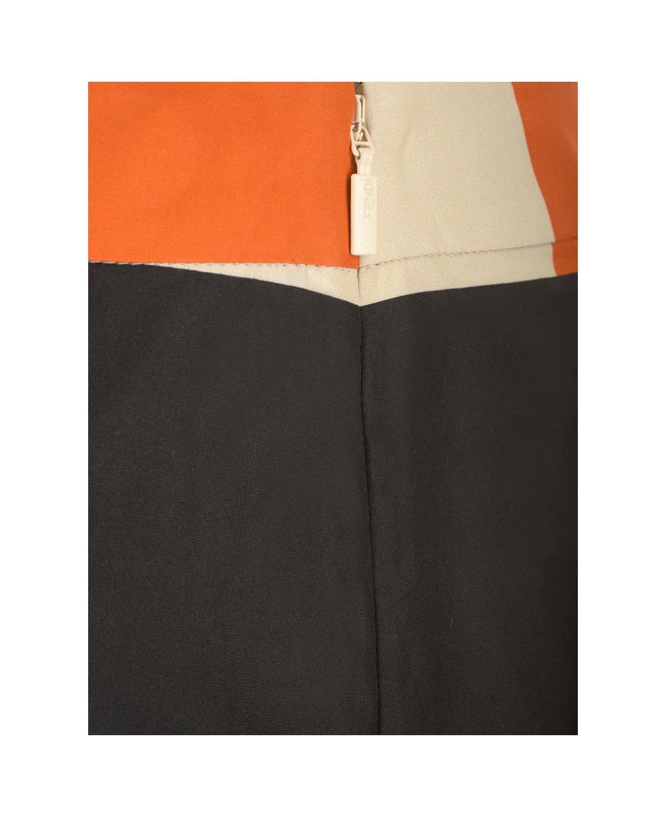 Fendi Multicolor Printed Poplin Skirt - Nzq Orange/ash