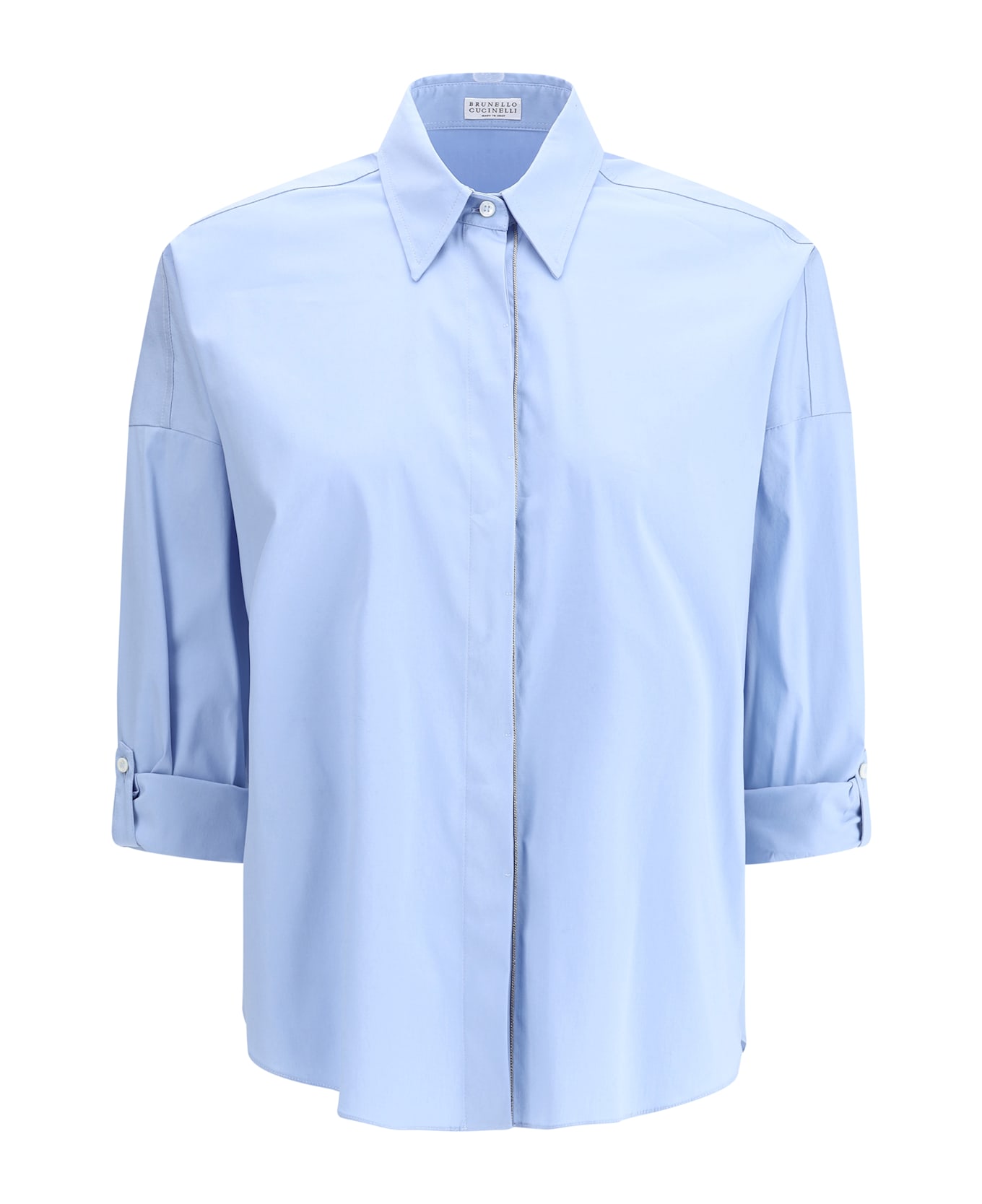 Brunello Cucinelli Shiny Monili Shirt - Celeste