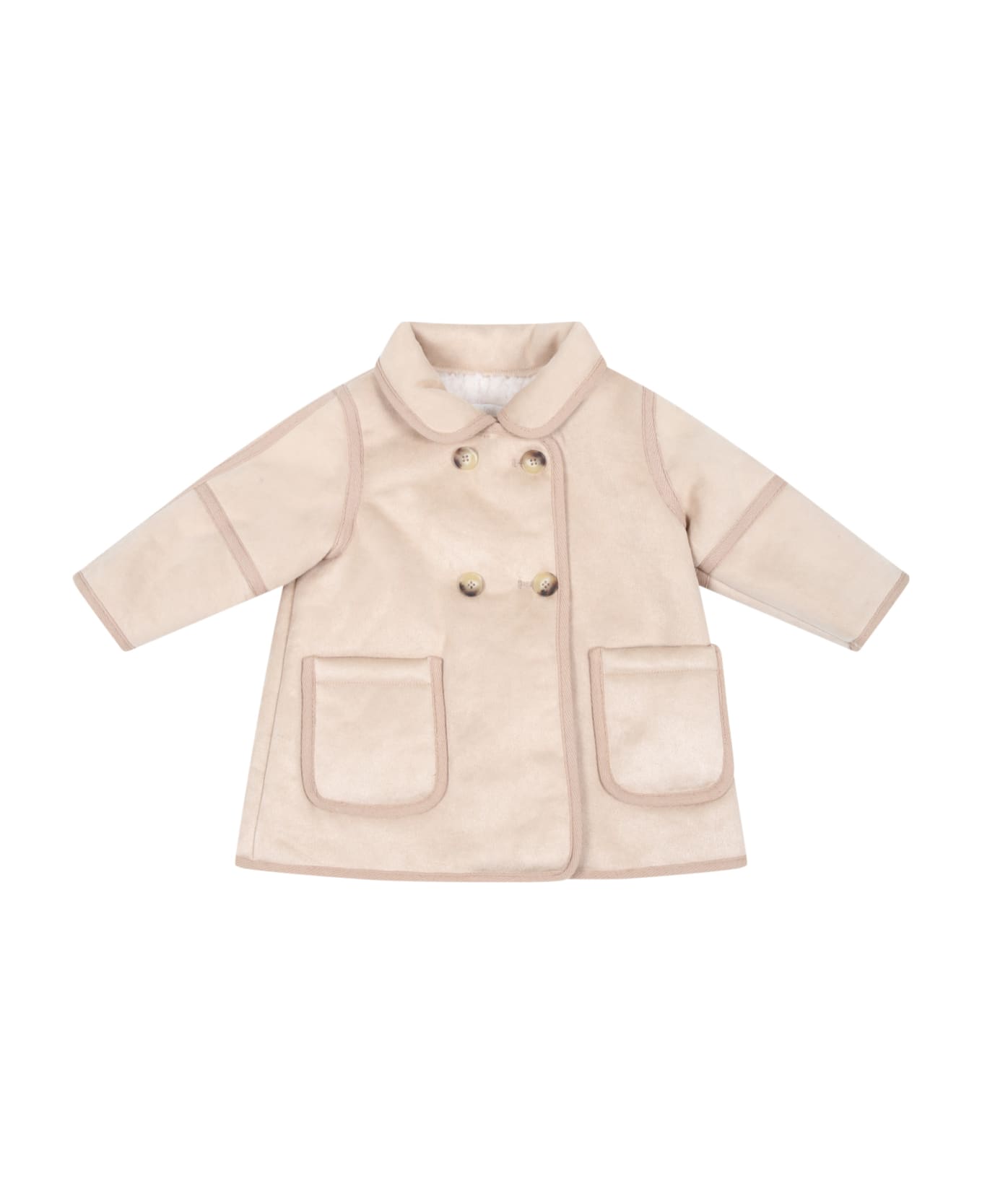 Chloé Beige Coat For Baby Girl - Beige