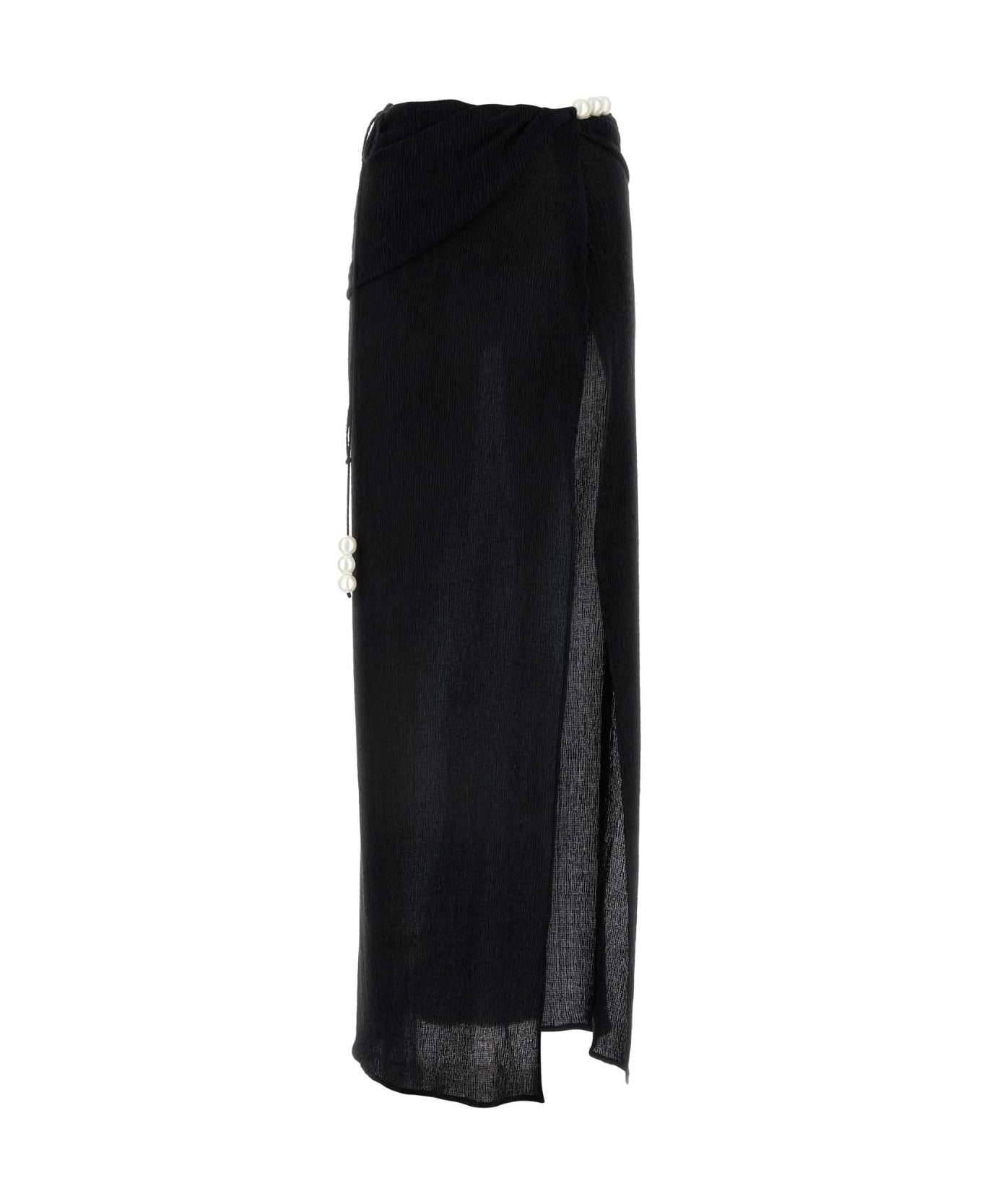 Magda Butrym Black Stretch Lyocell Blend Skirt - BLACK スカート