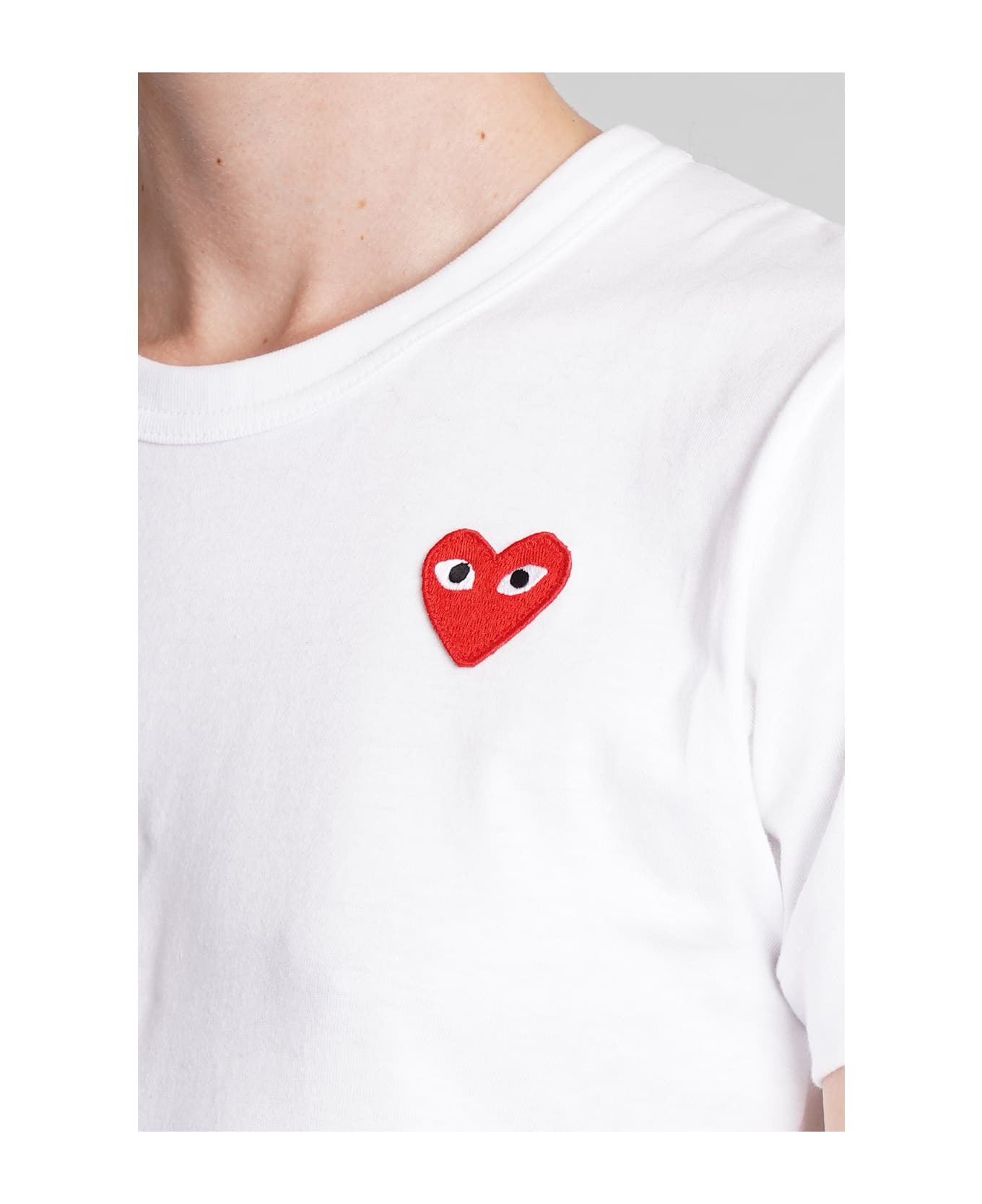 Comme des Garçons Play T-shirt In White Cotton - WHITE