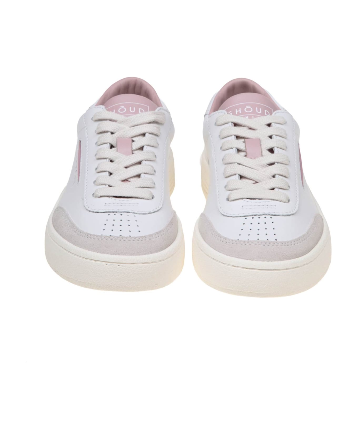 GHOUD Lido Low Sneakers In White/pink Leather And Suede - LEAT/SUEDE WHT/PINK