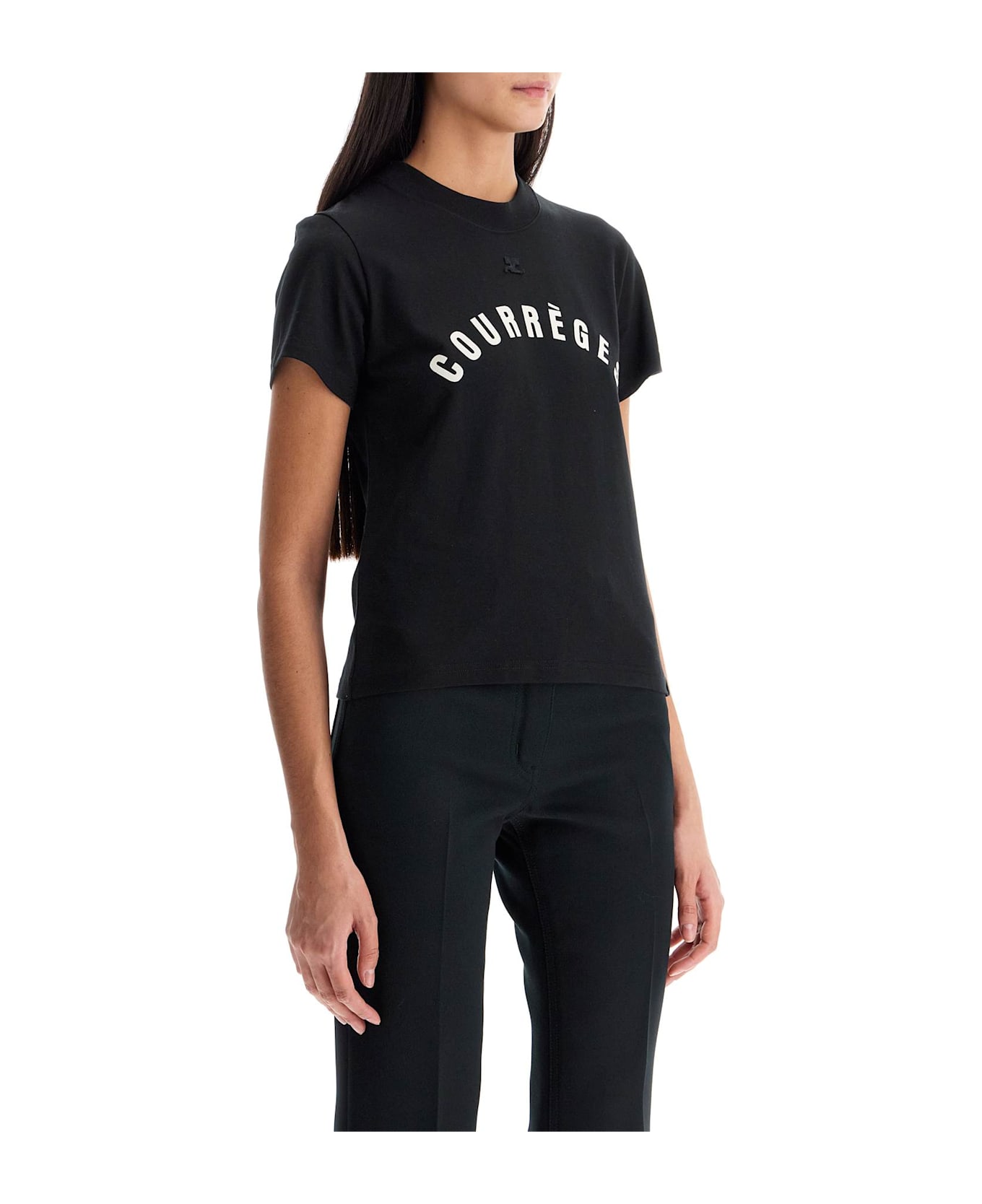 Courrèges 'ac Straight T-shirt With Print - BLACK (Black)