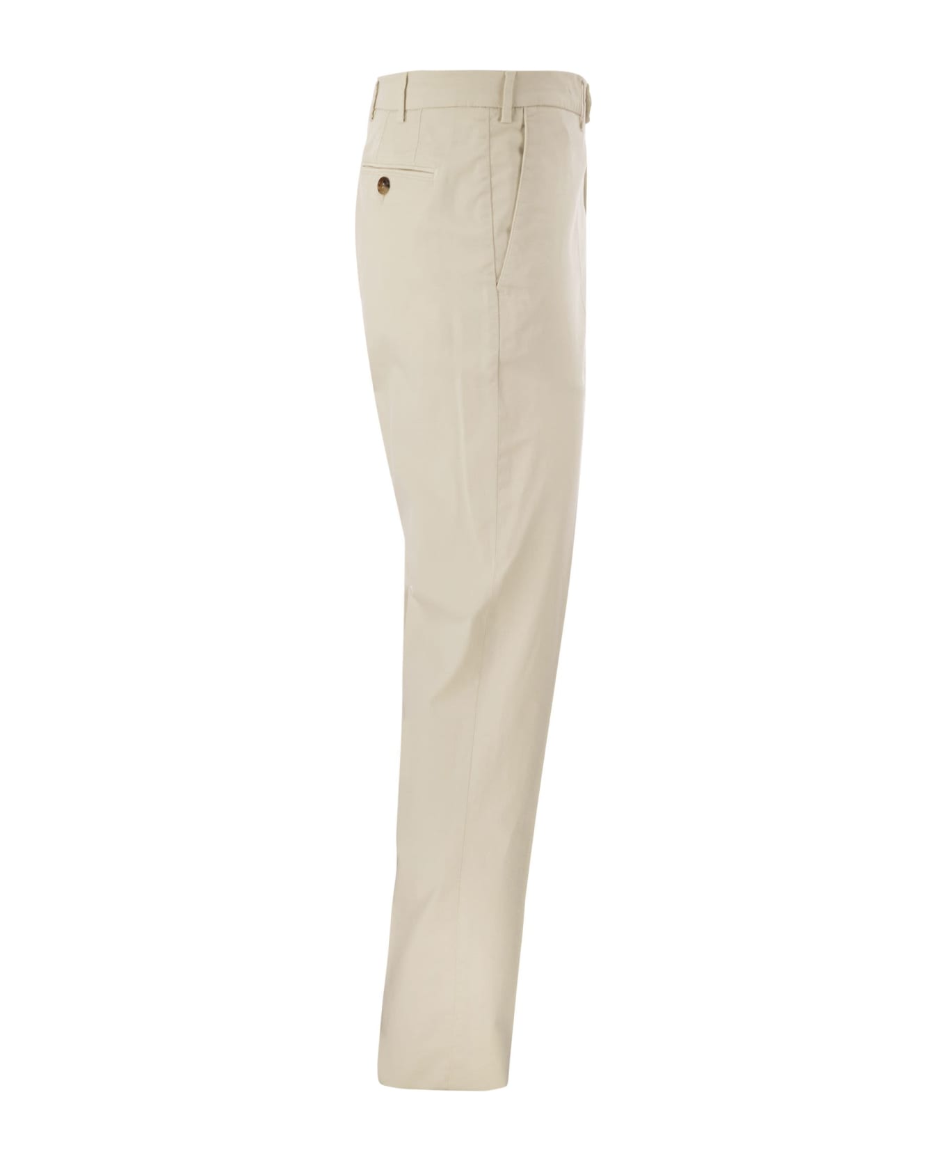 Brunello Cucinelli Italian Fit Cotton Gabardine Trousers - Cream ボトムス