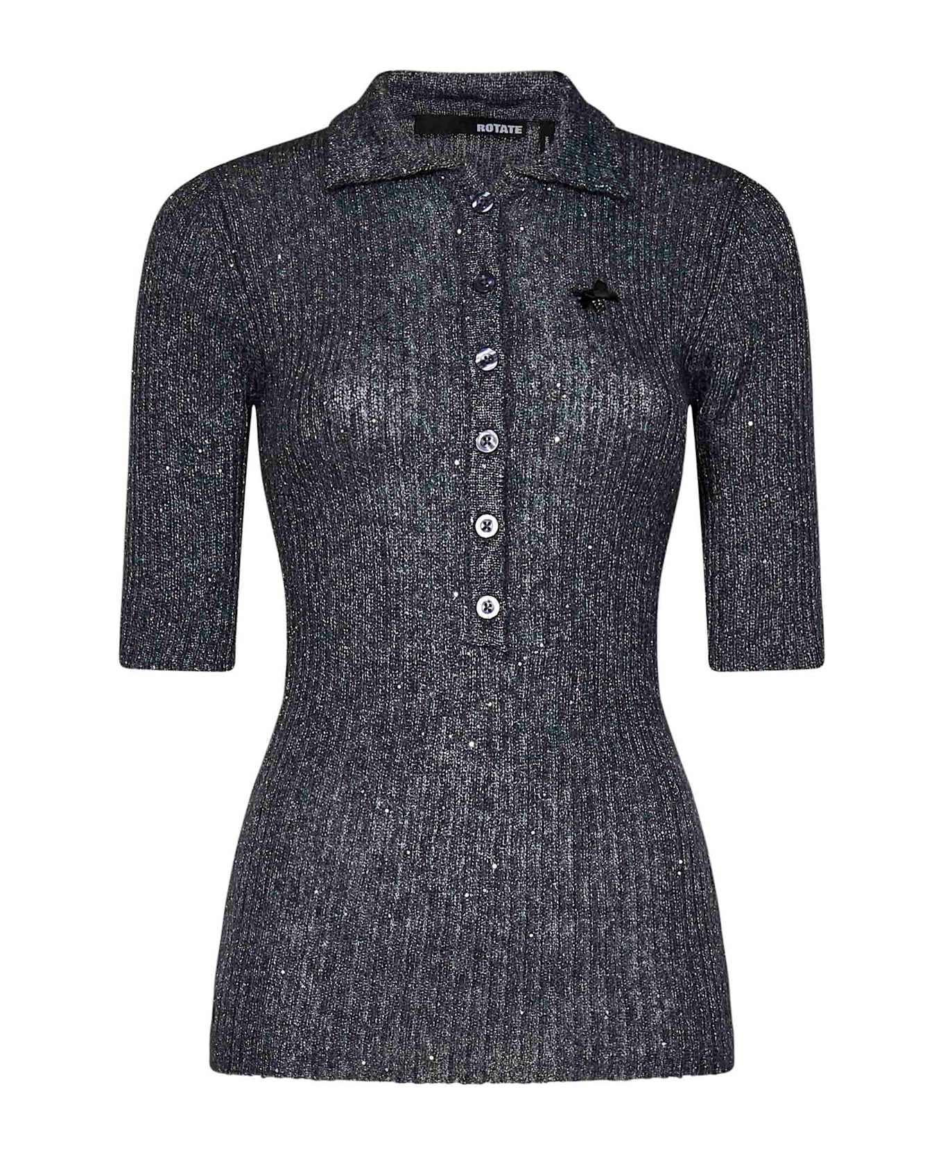 Rotate by Birger Christensen Polo T-shirt - CHARCOAL