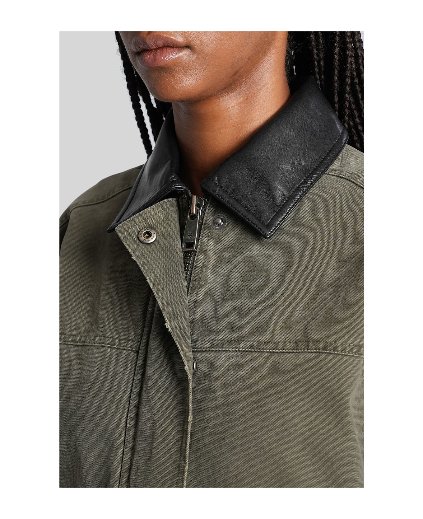 Anine Bing Sean Denim Jackets In Green Cotton - green