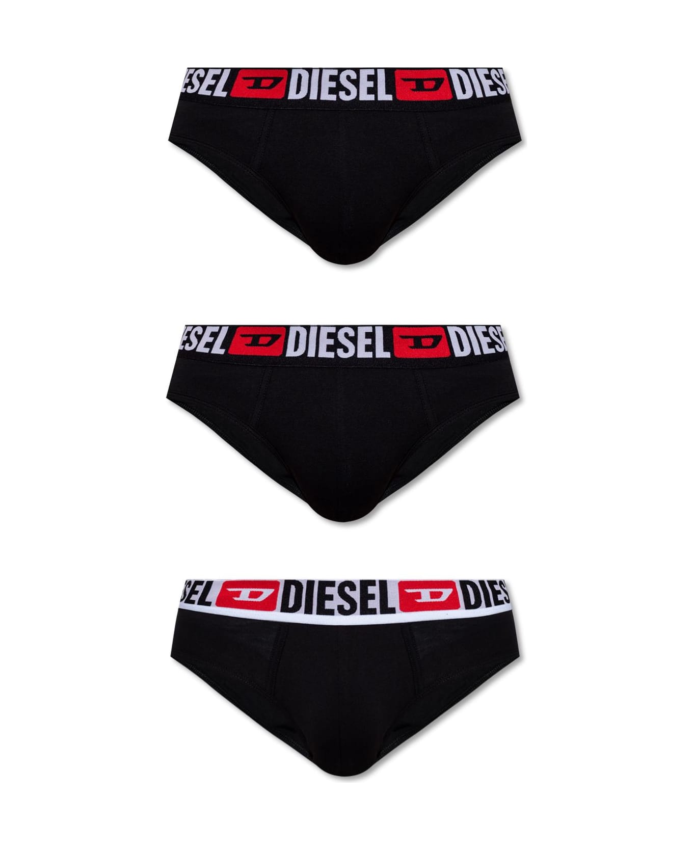 Diesel 'umbr-andrethreepack' Briefs 3-pack - Black ショーツ